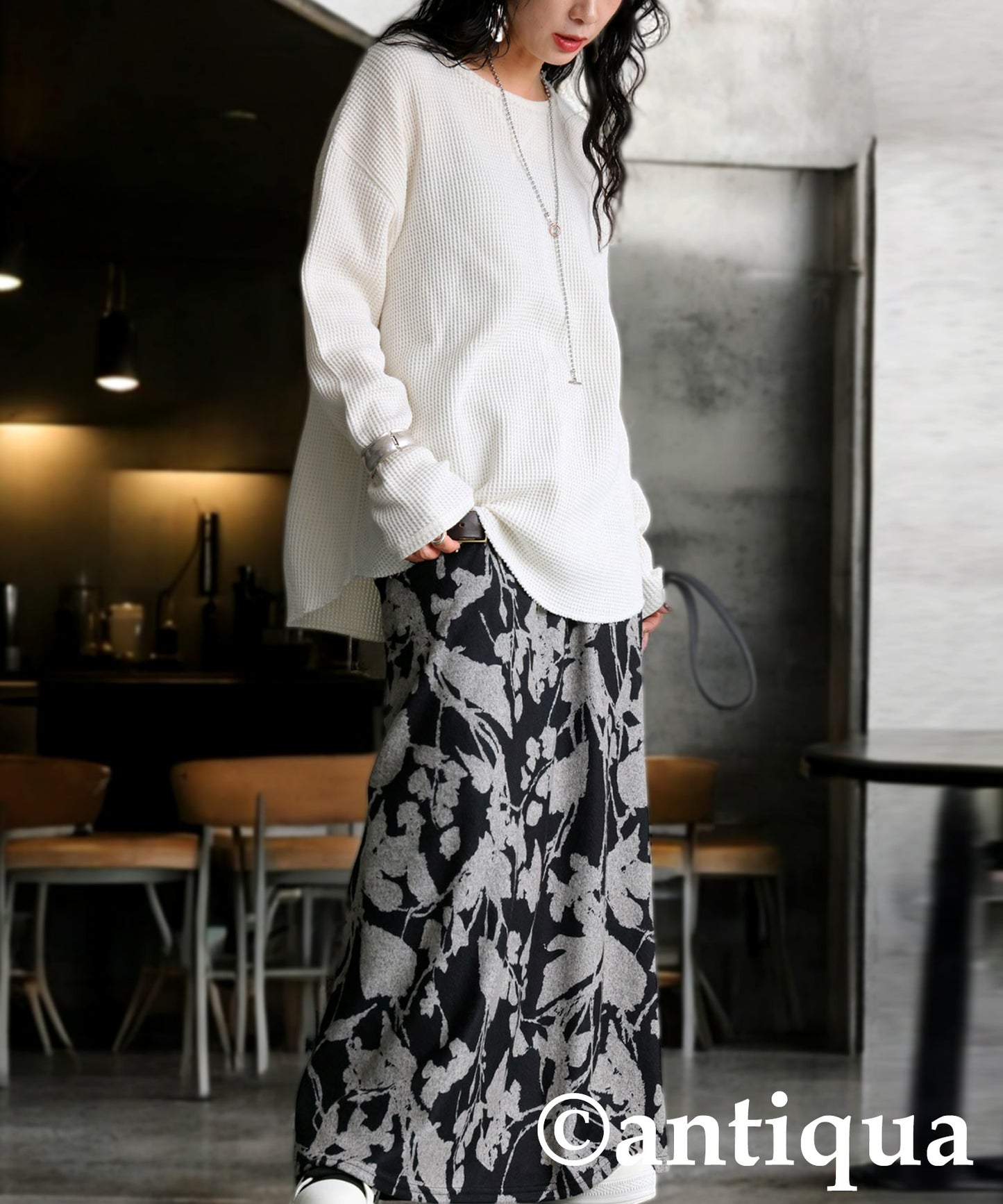 Brushed Floral Flared Skirt Ladies