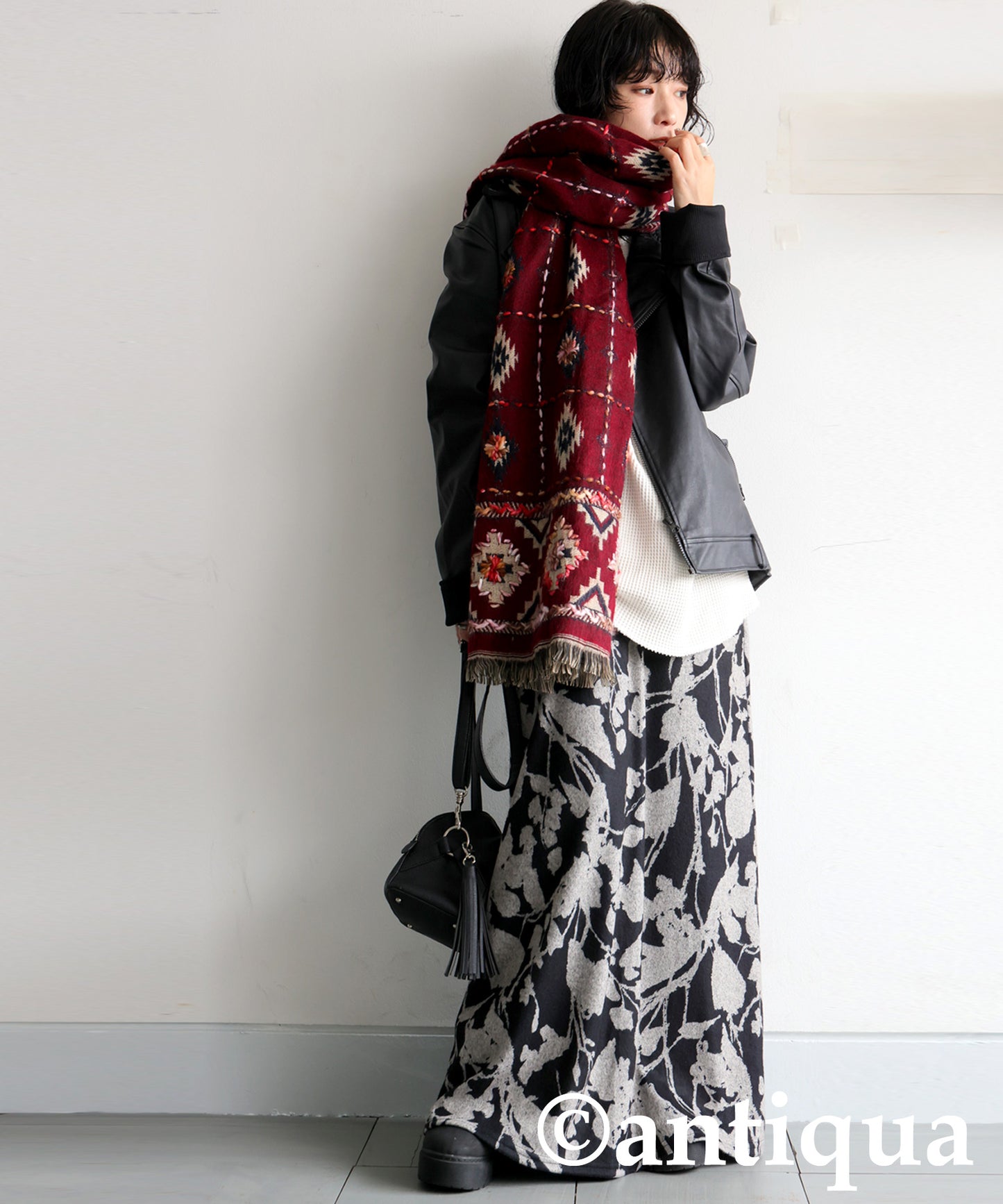 Brushed Floral Flared Skirt Ladies