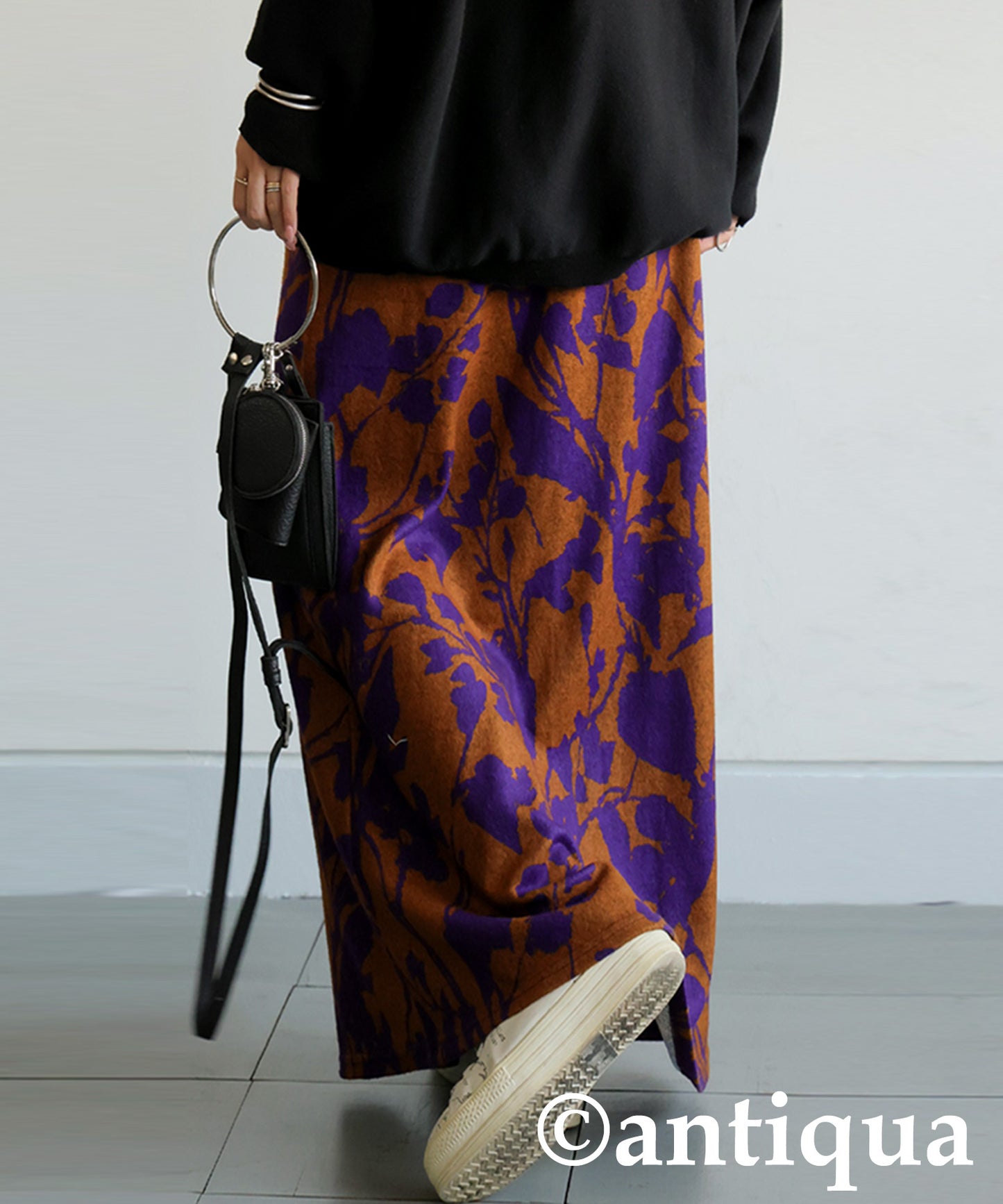 Brushed Floral Flared Skirt Ladies