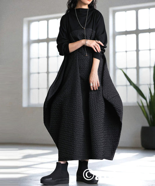 Ladies Mixed Material Cocoon Dress