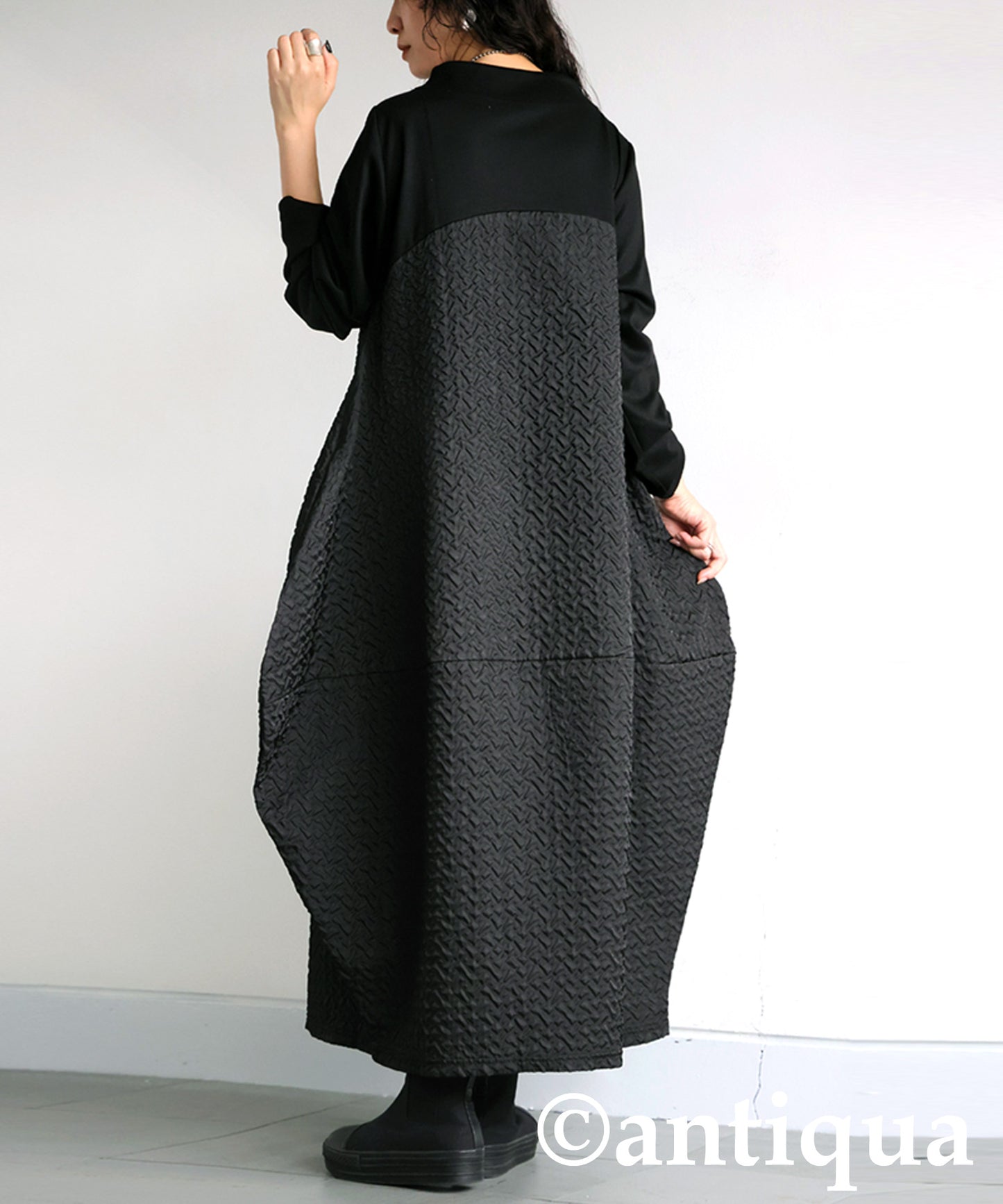 Ladies Mixed Material Cocoon Dress