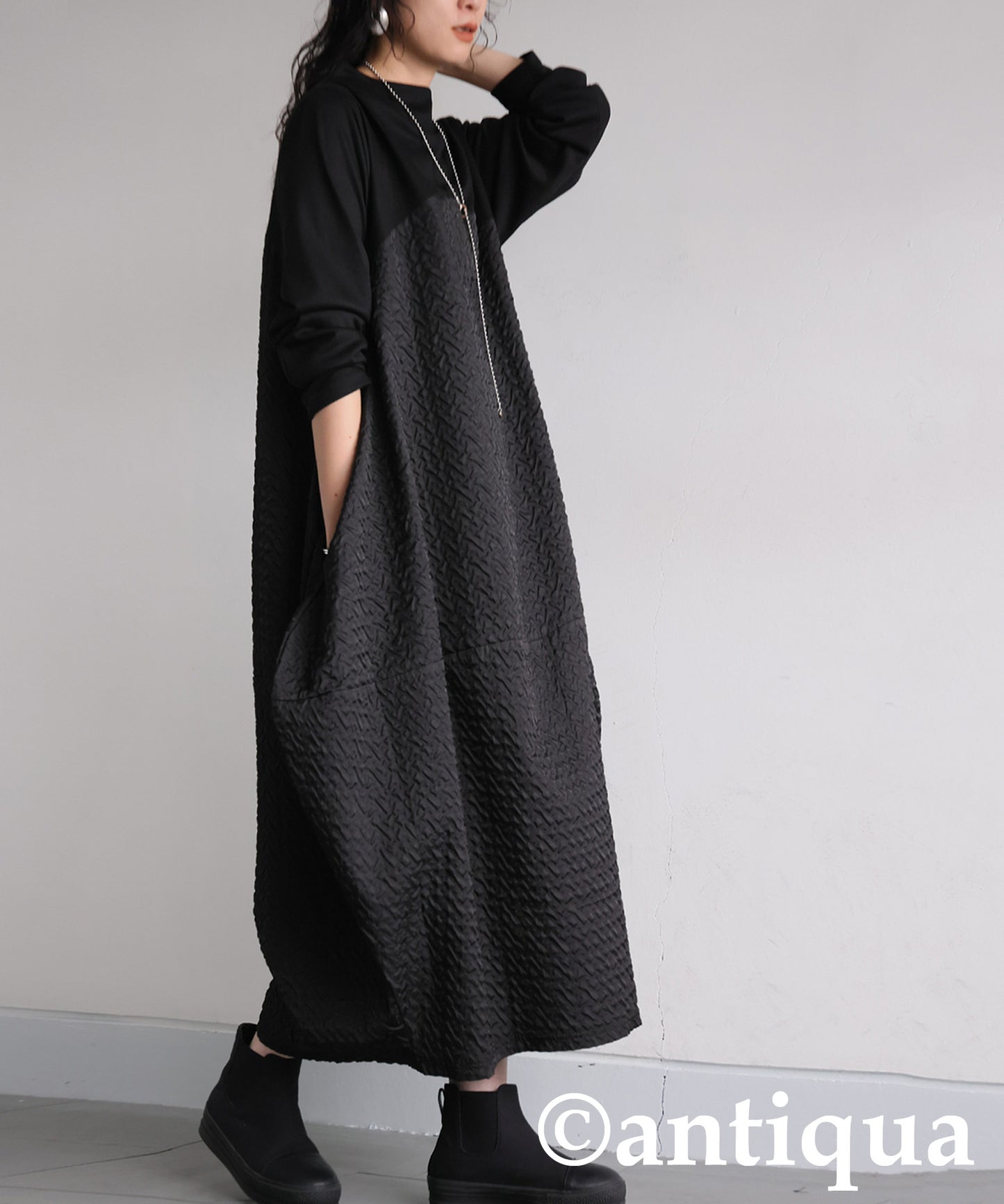 Ladies Mixed Material Cocoon Dress