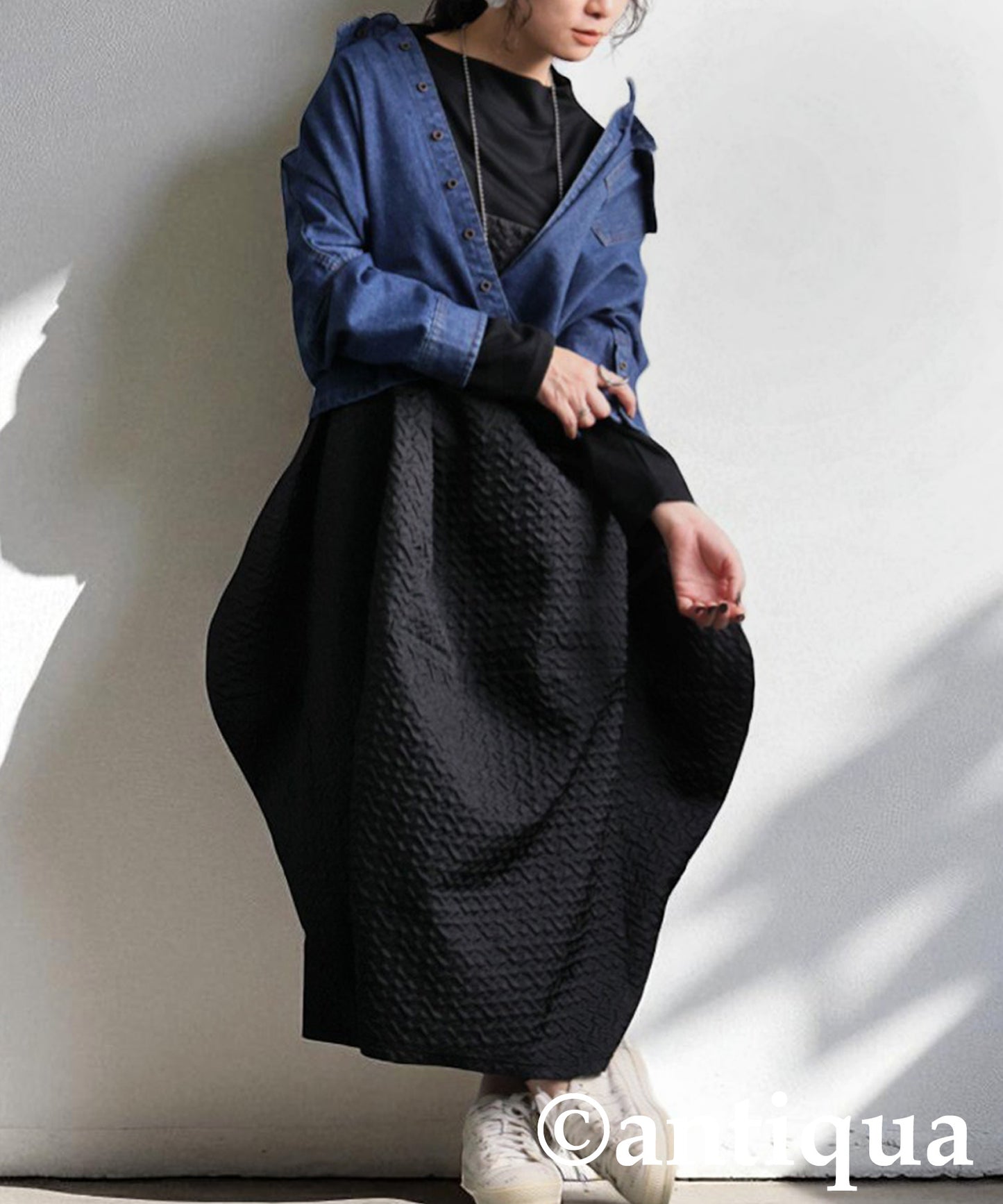 Ladies Mixed Material Cocoon Dress