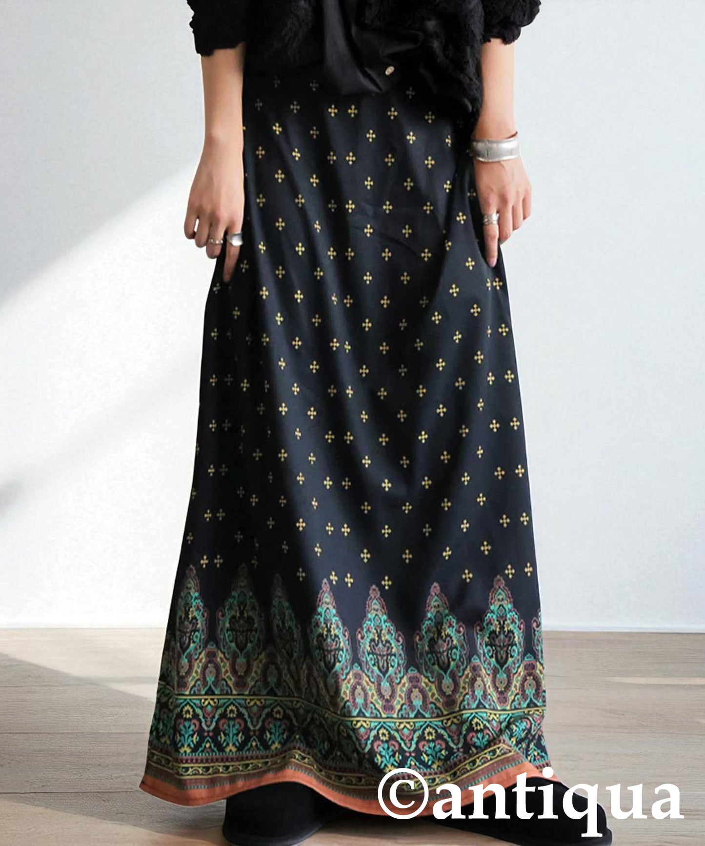 Ethnic Print Long Skirt Ladies
