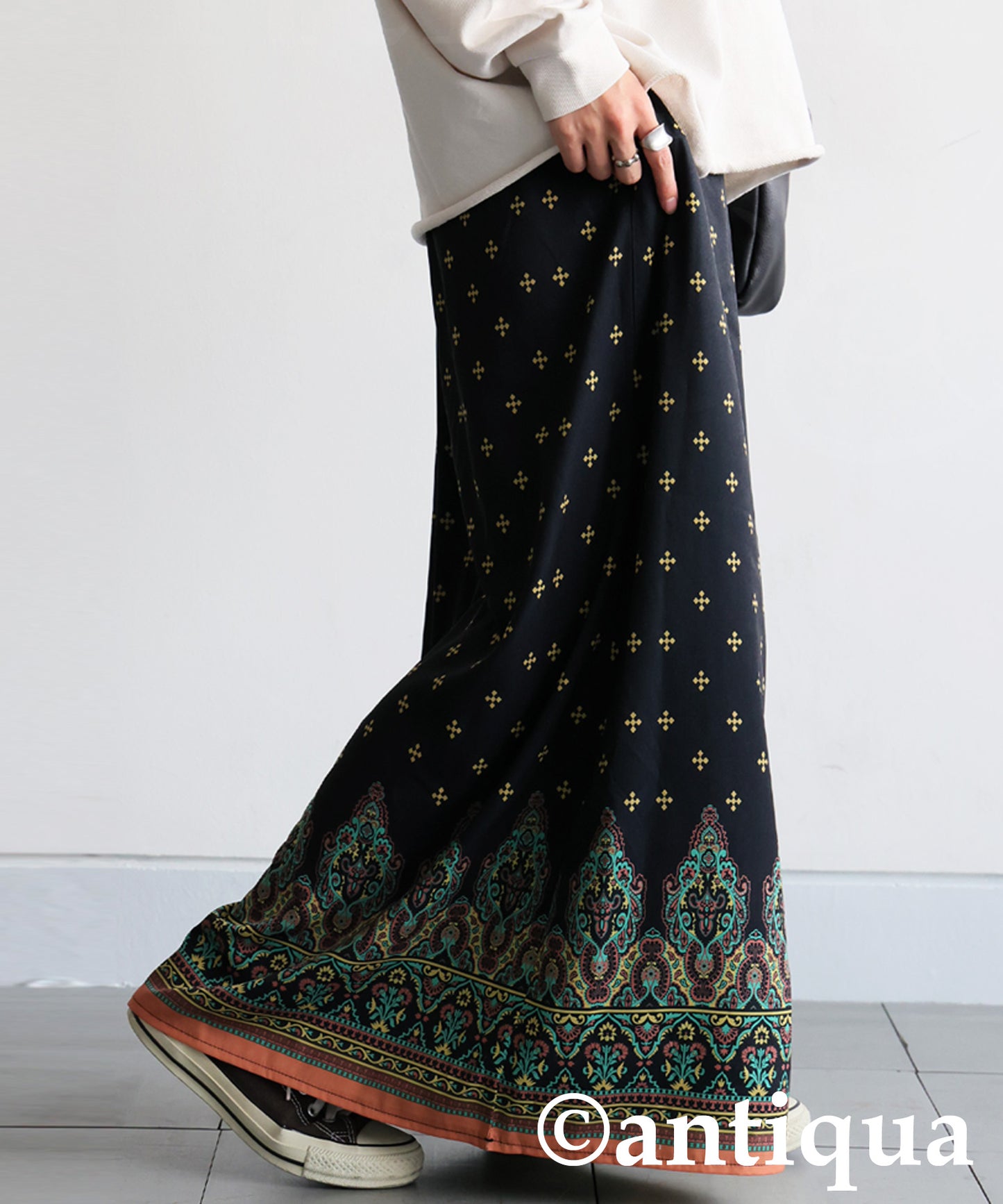 Ethnic Print Long Skirt Ladies