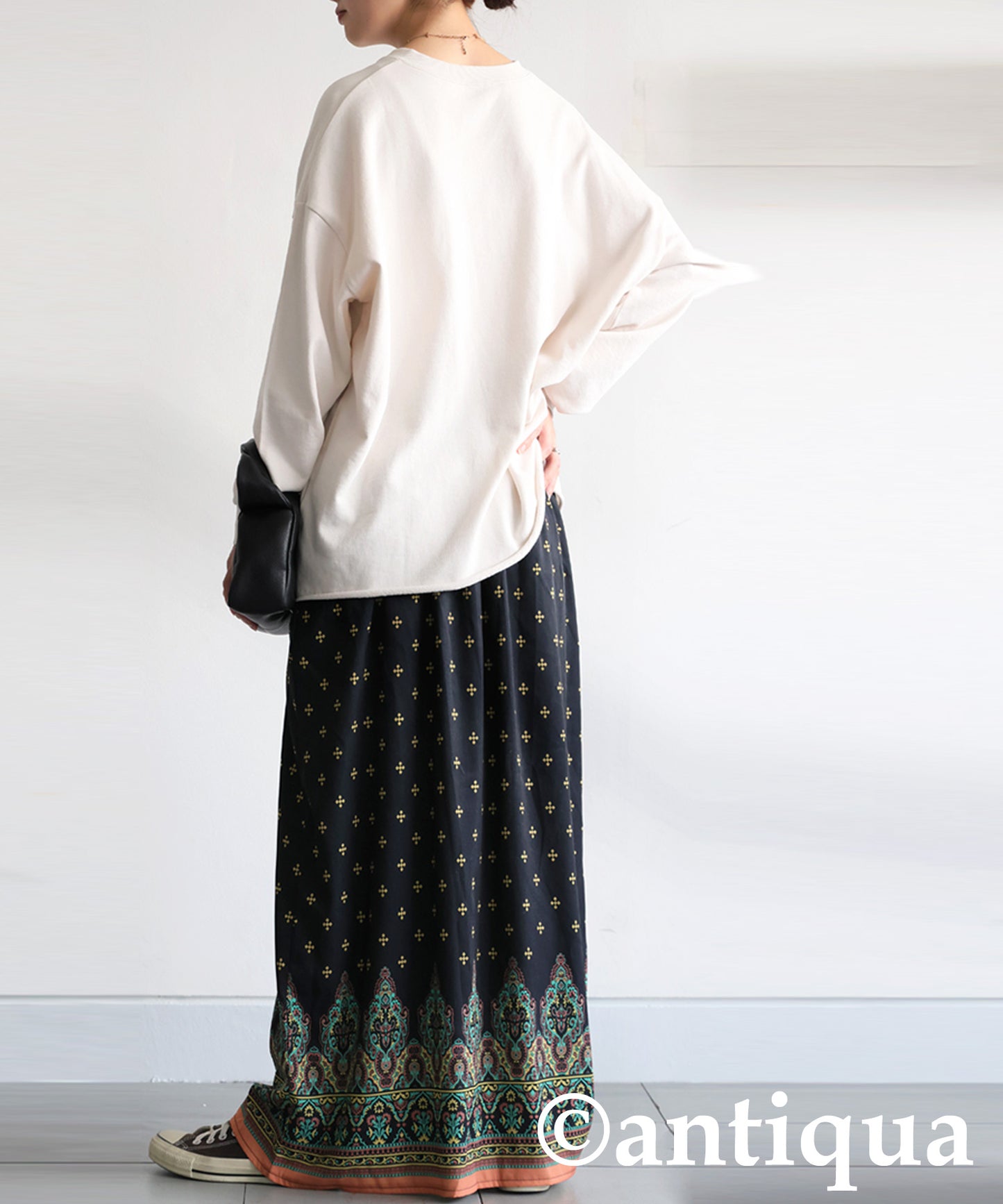 Ethnic Print Long Skirt Ladies