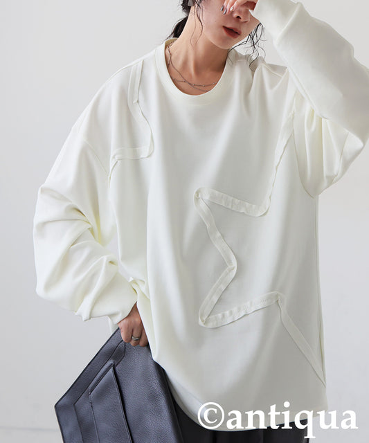 Star-Shaped Tape Embroidered Tops Ladies