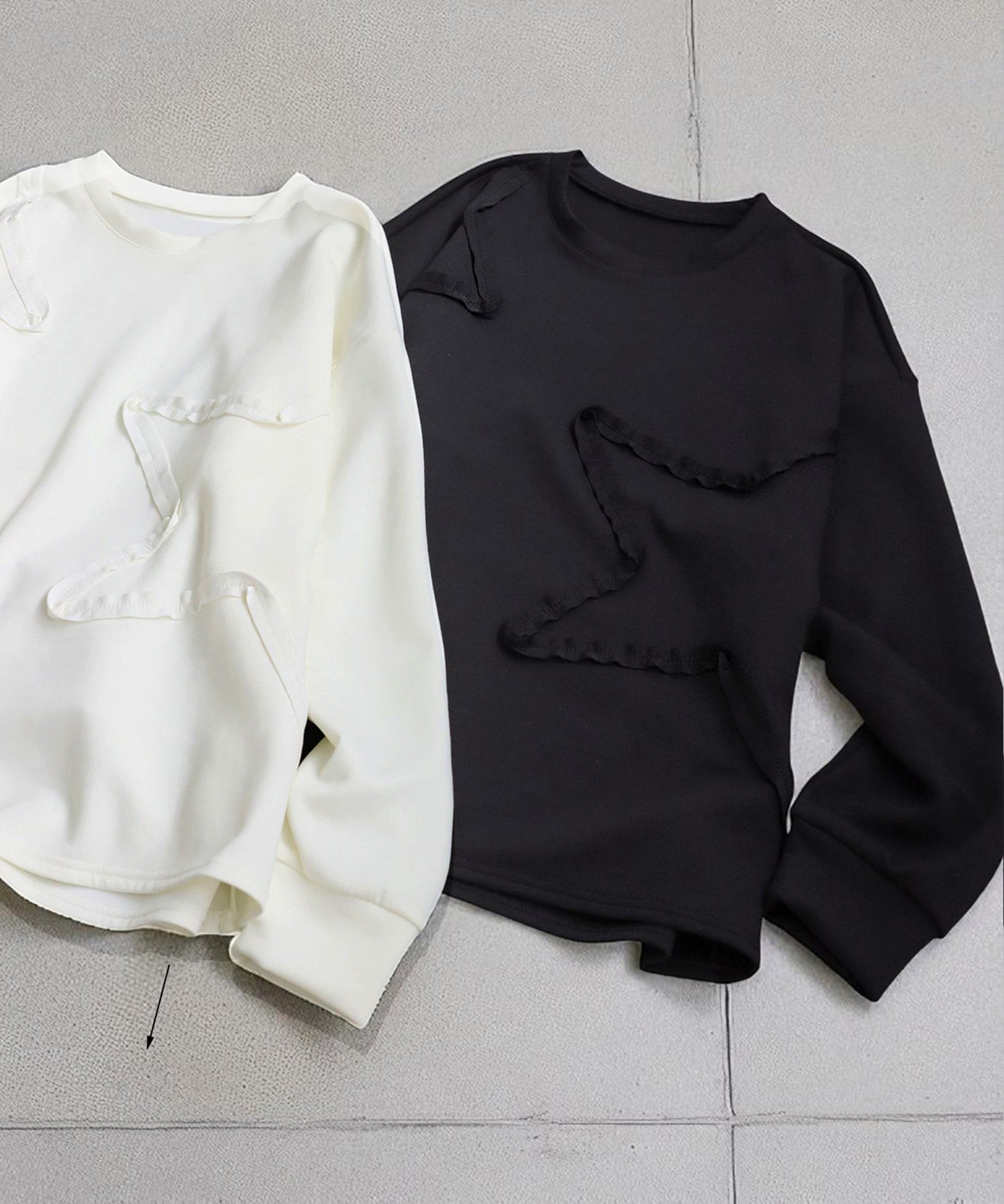 Star-Shaped Tape Embroidered Tops Ladies