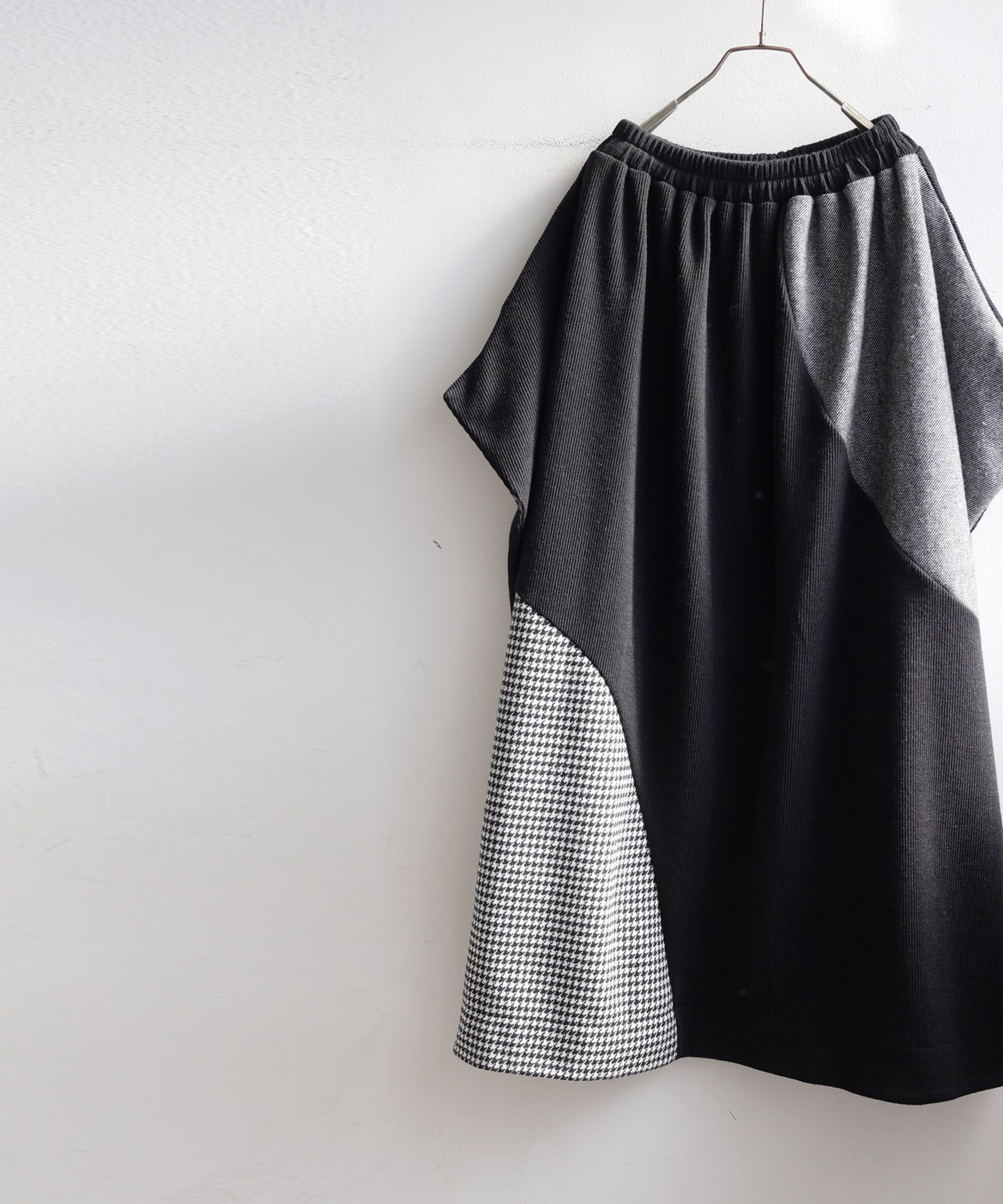 Design Skirt With Different Material Switching Ladies