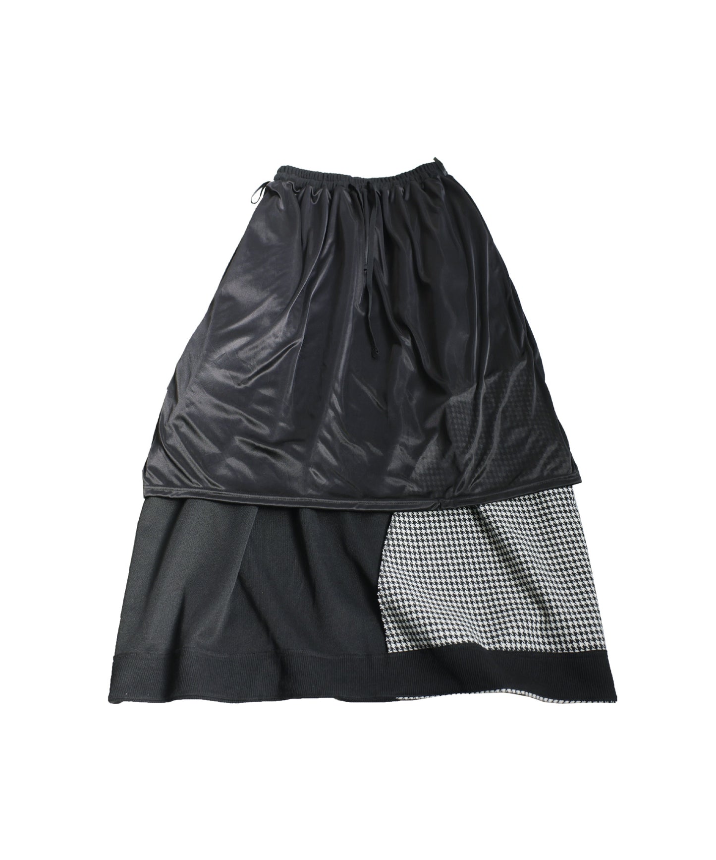 Design Skirt With Different Material Switching Ladies