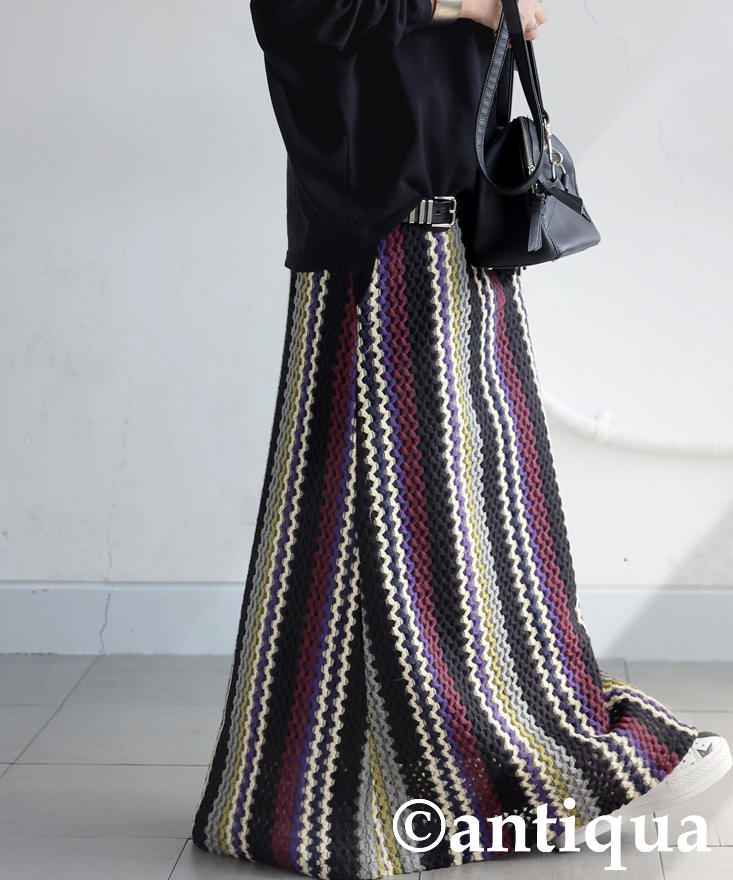 Striped Mixed Pattern Skirt Ladies