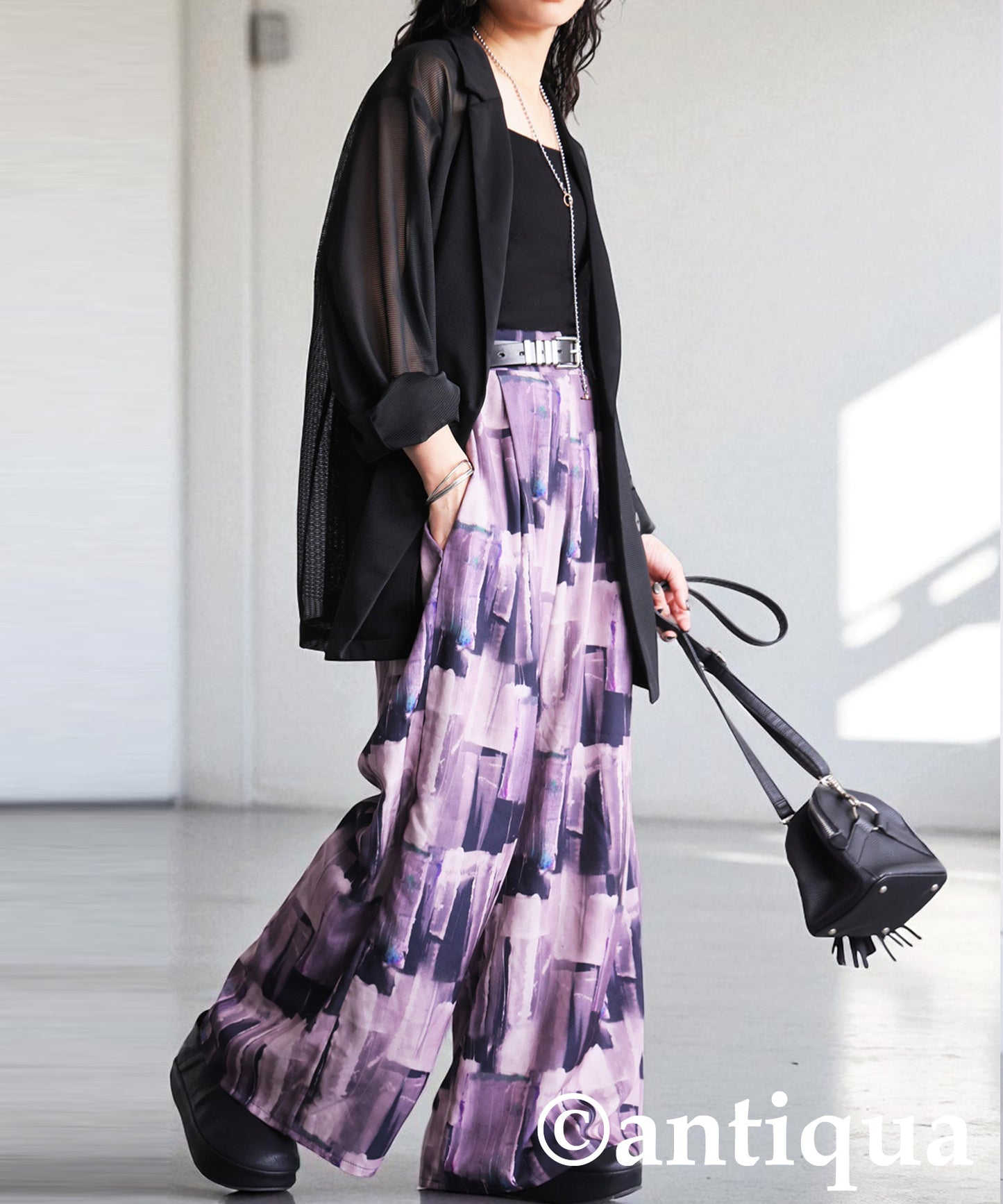 Ladies Art Print Wide Pants