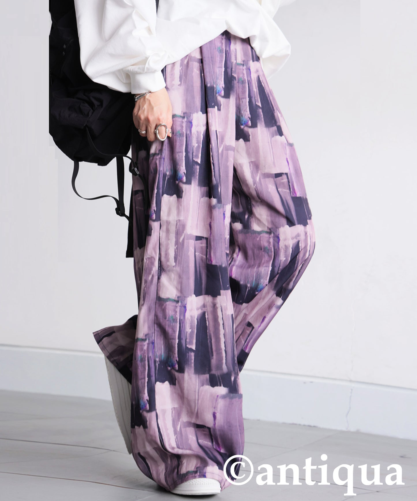 Ladies Art Print Wide Pants