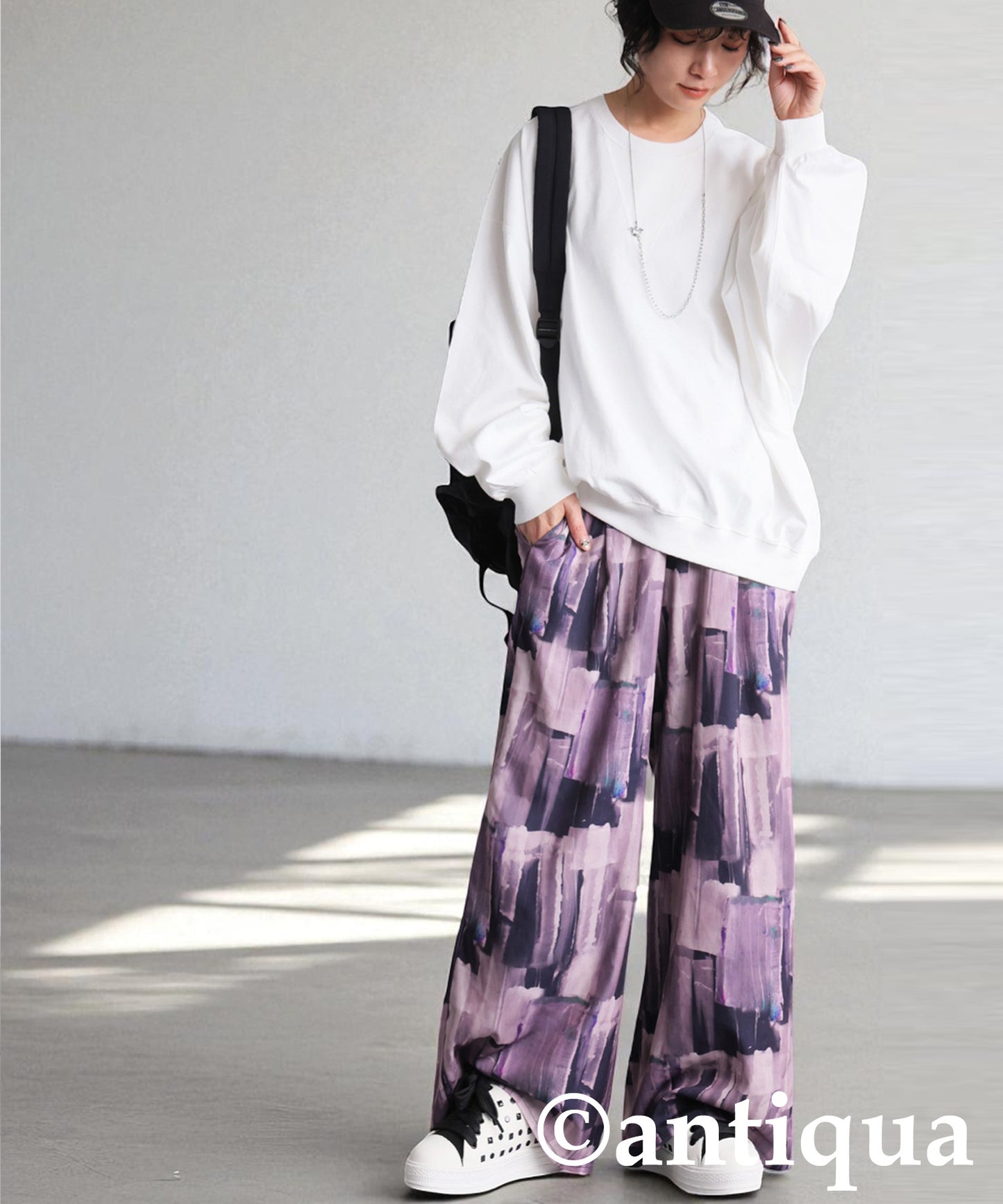Ladies Art Print Wide Pants