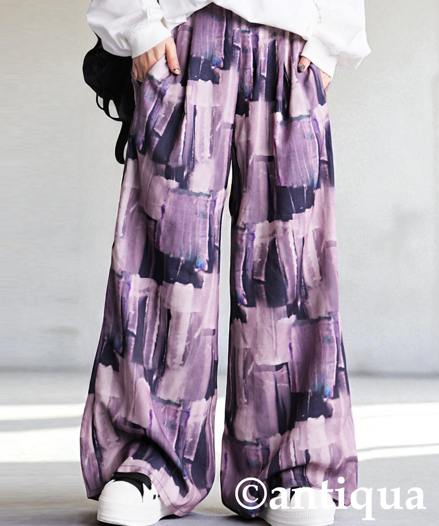 Ladies Art Print Wide Pants