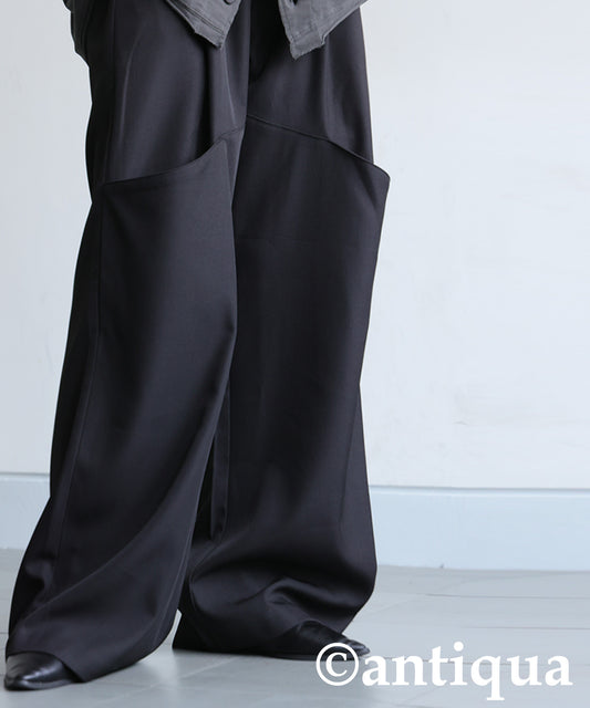 Pocket Design Wide Pants Ladies
