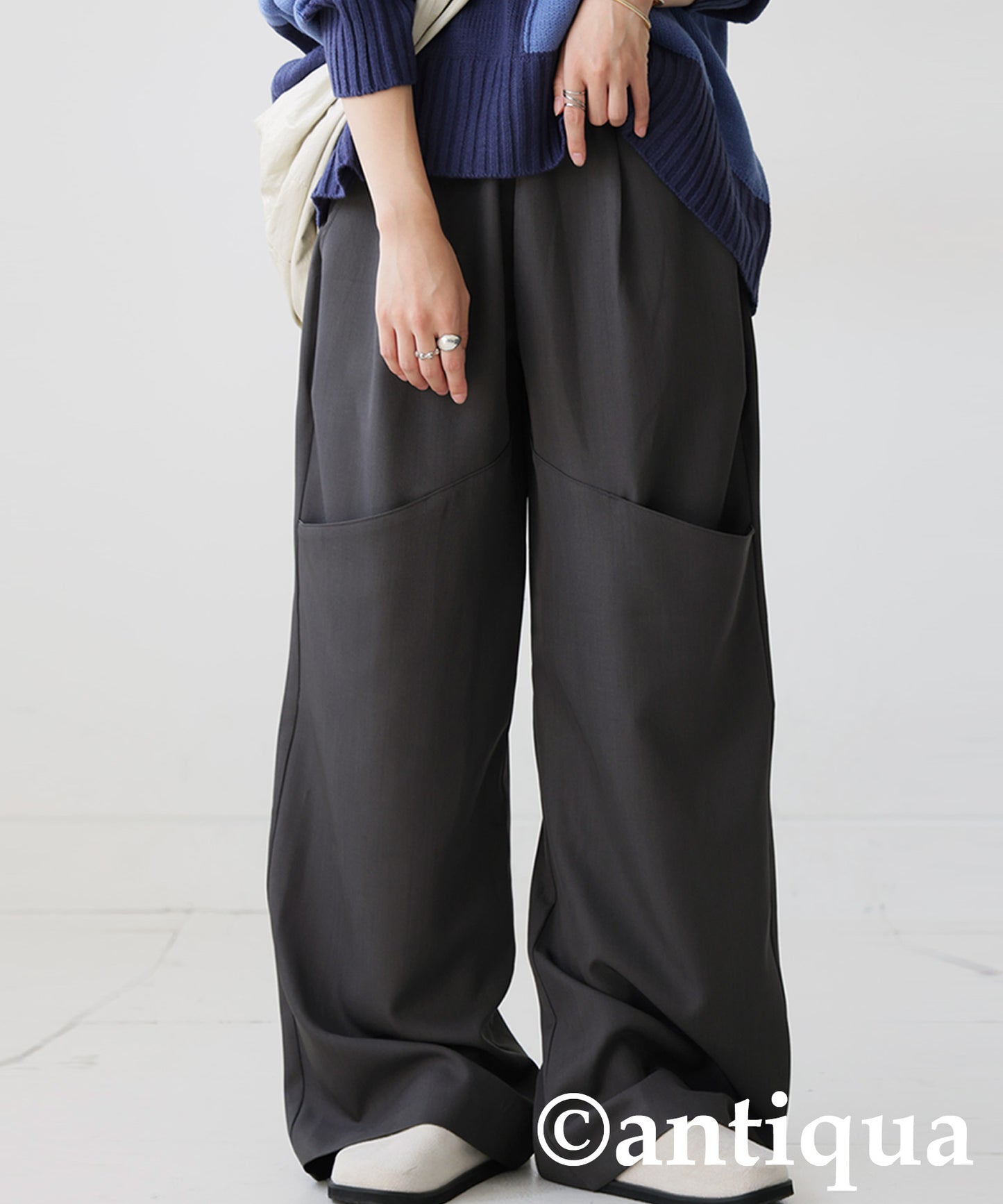 Pocket Design Wide Pants Ladies