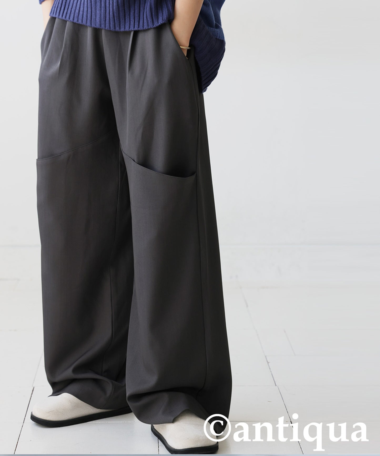 Pocket Design Wide Pants Ladies