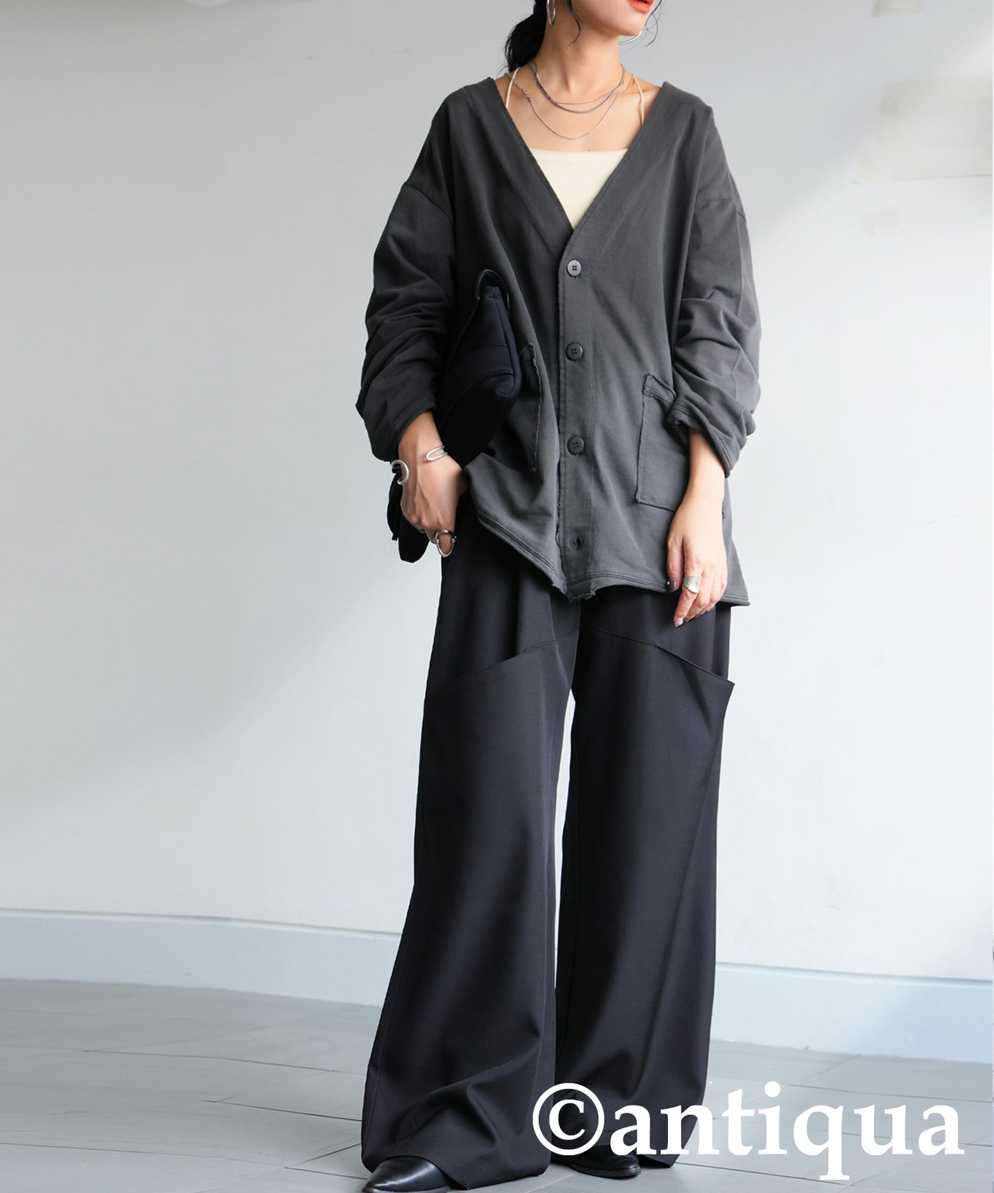 Pocket Design Wide Pants Ladies