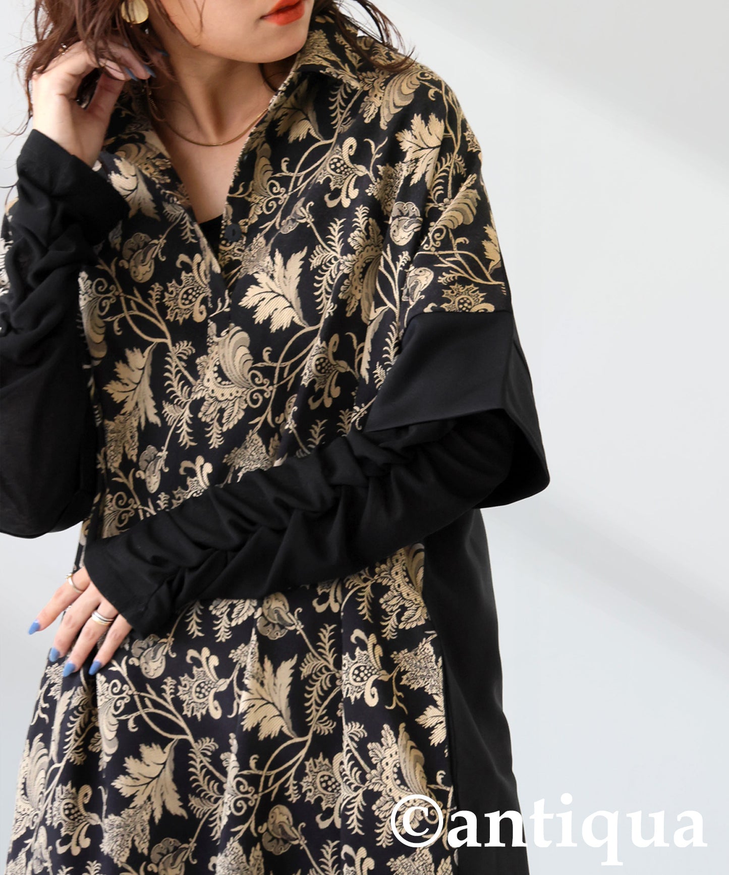 Jacquard-Panel Long Dress Ladies