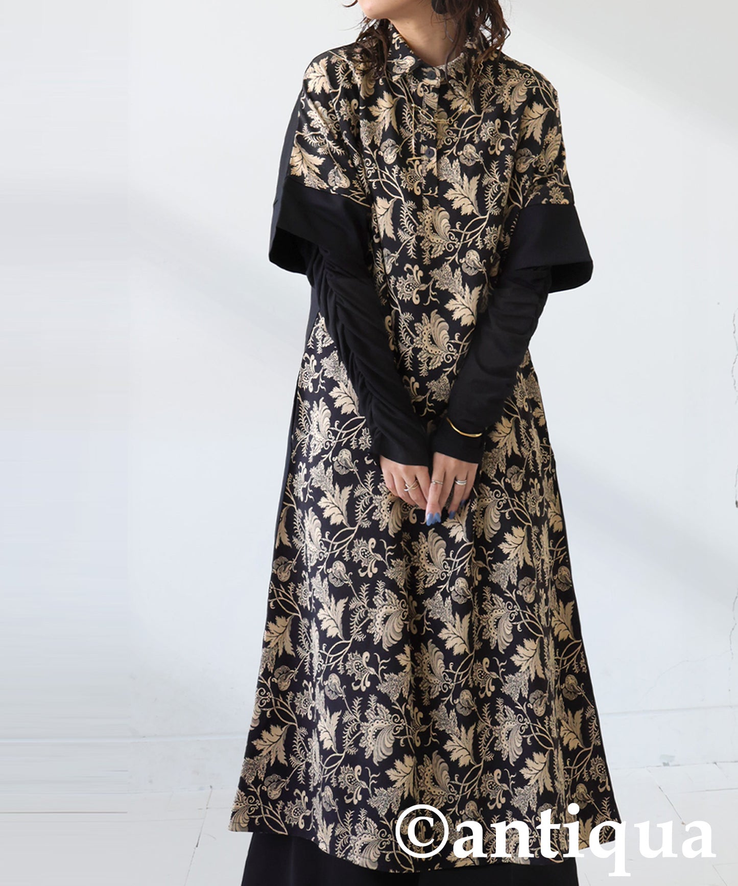 Jacquard-Panel Long Dress Ladies