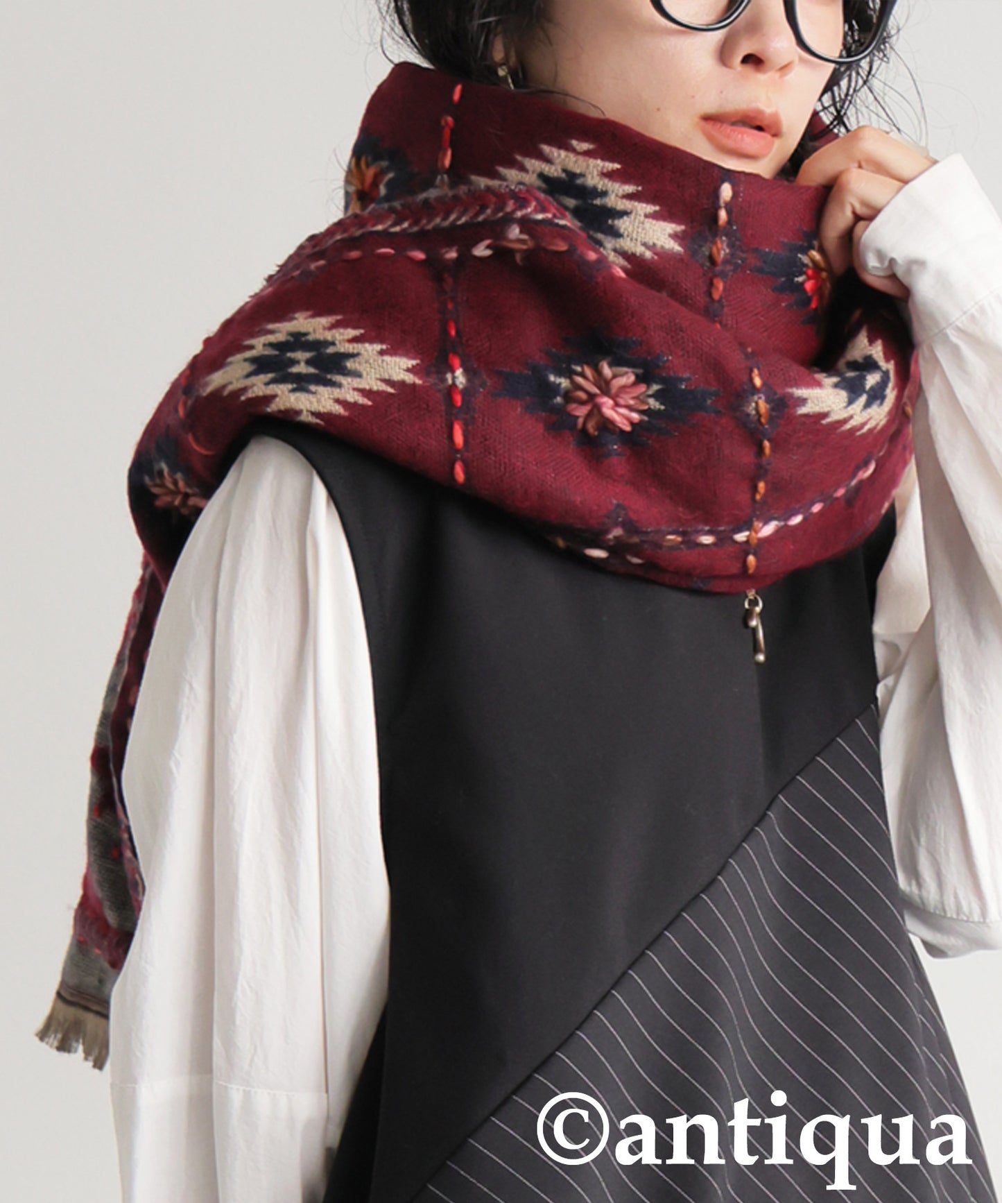 Mixed-Material Gathered Dress Ladies