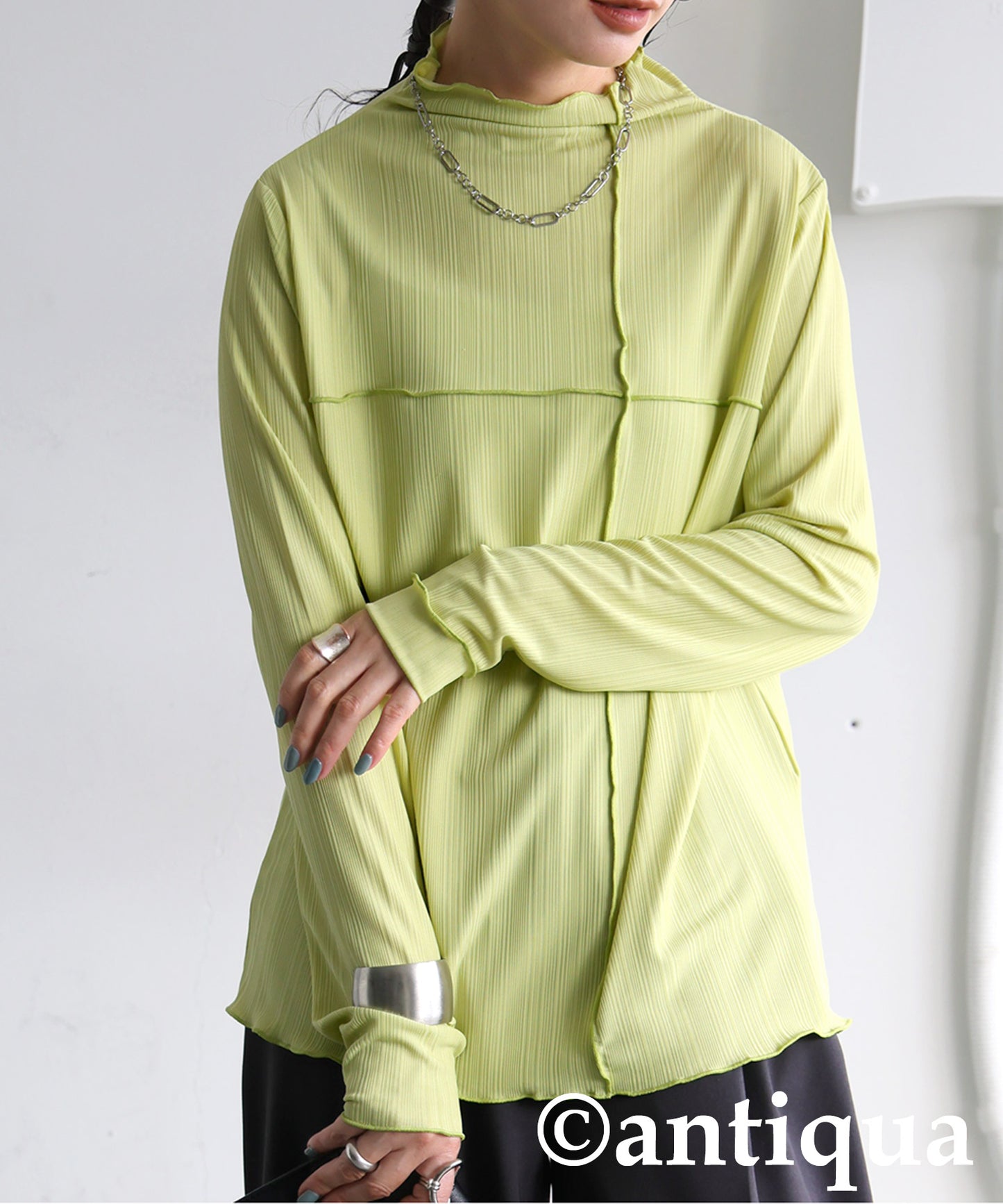Cross Sheer Long Sleeve Top Ladies