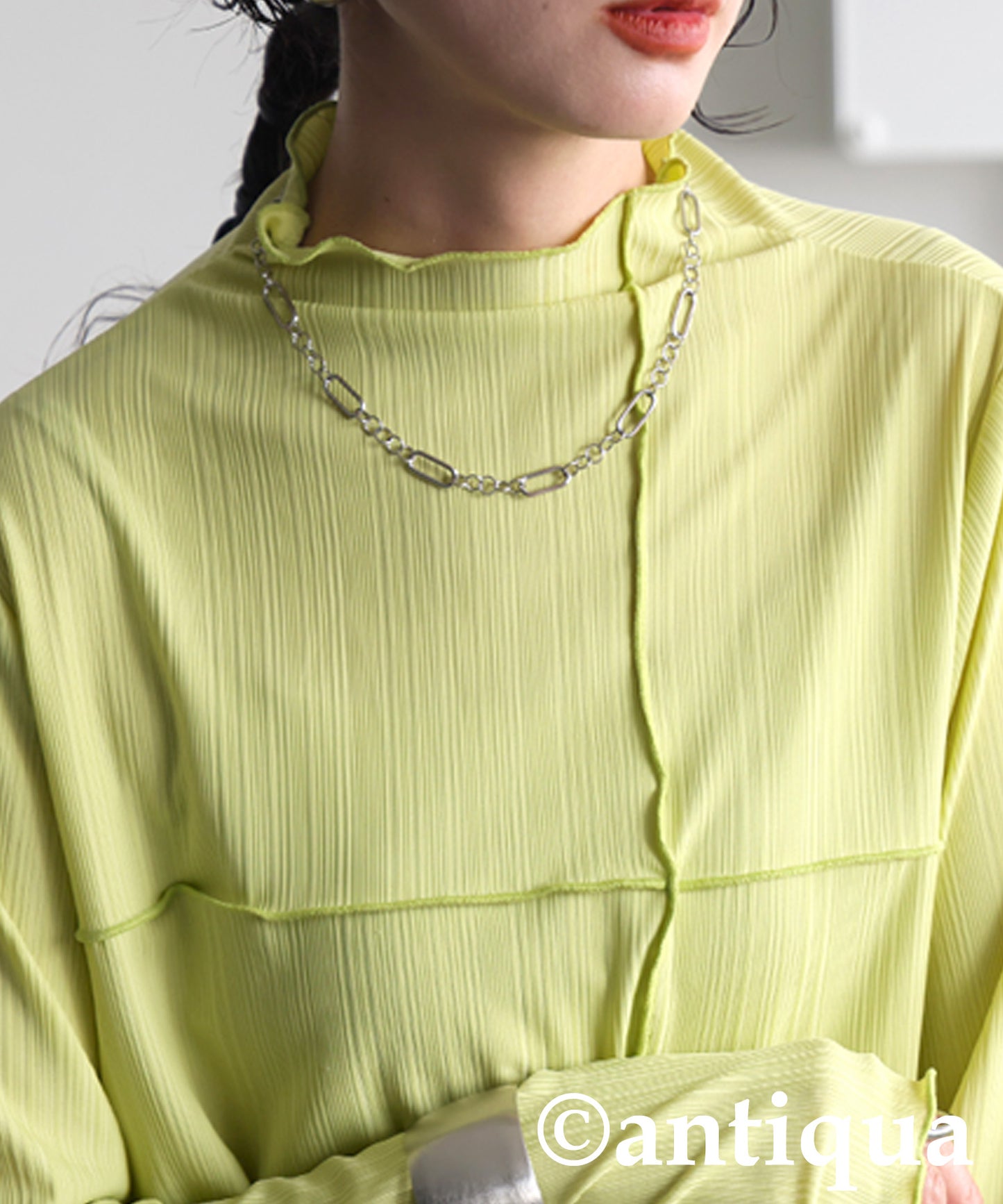 Cross Sheer Long Sleeve Top Ladies
