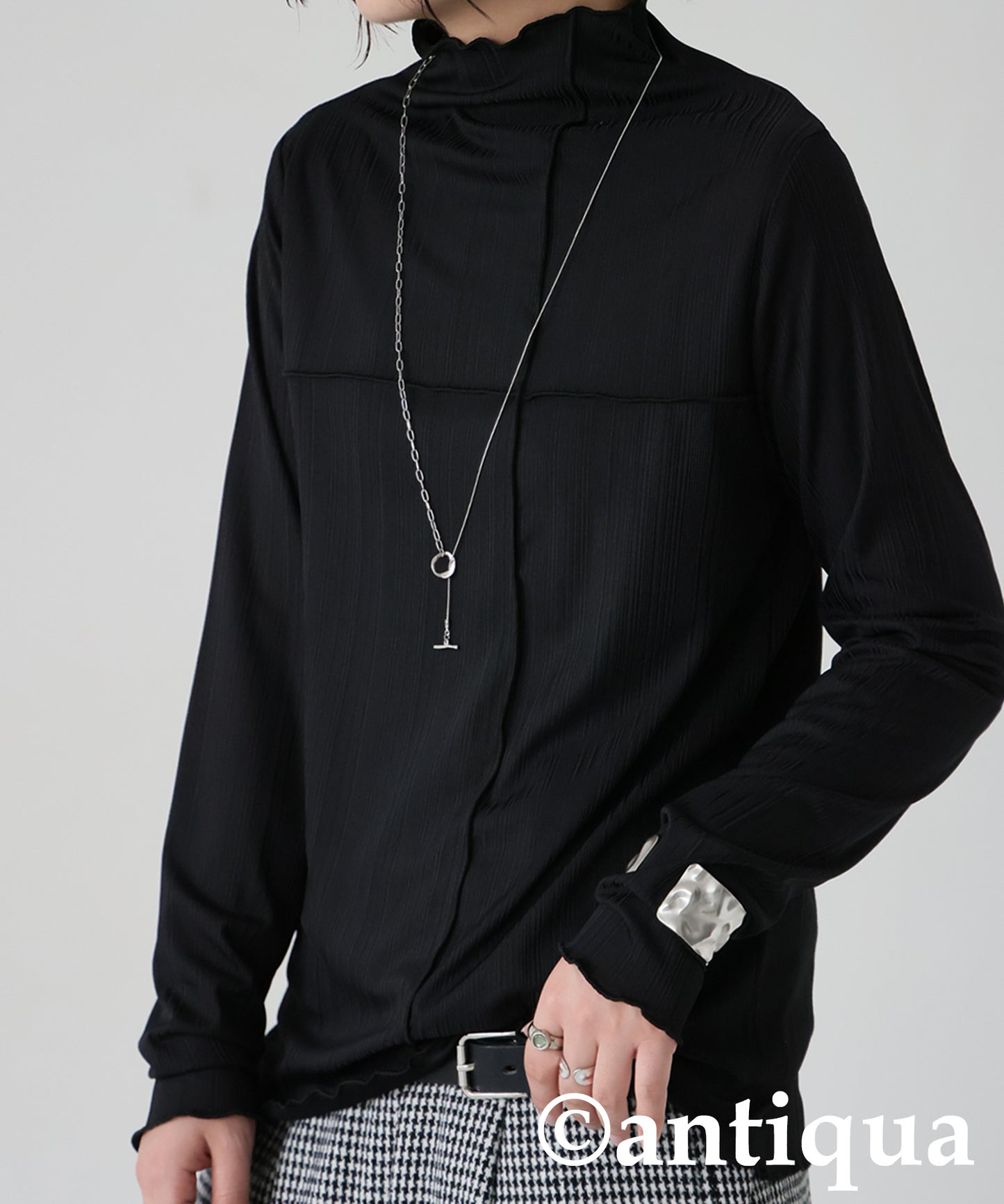 Cross Sheer Long Sleeve Top Ladies