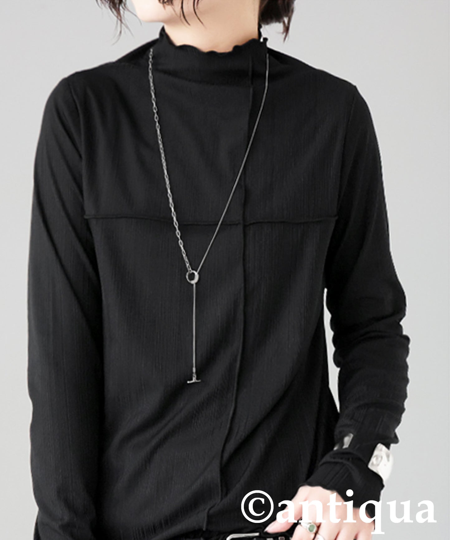 Cross Sheer Long Sleeve Top Ladies