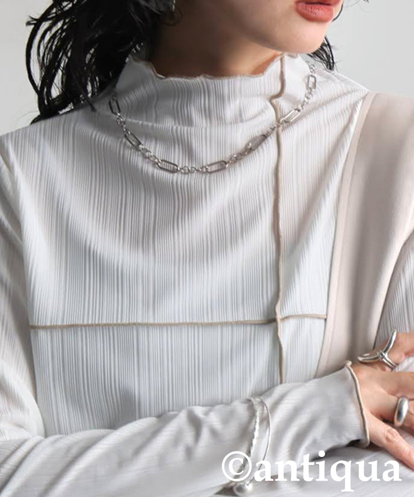 Cross Sheer Long Sleeve Top Ladies
