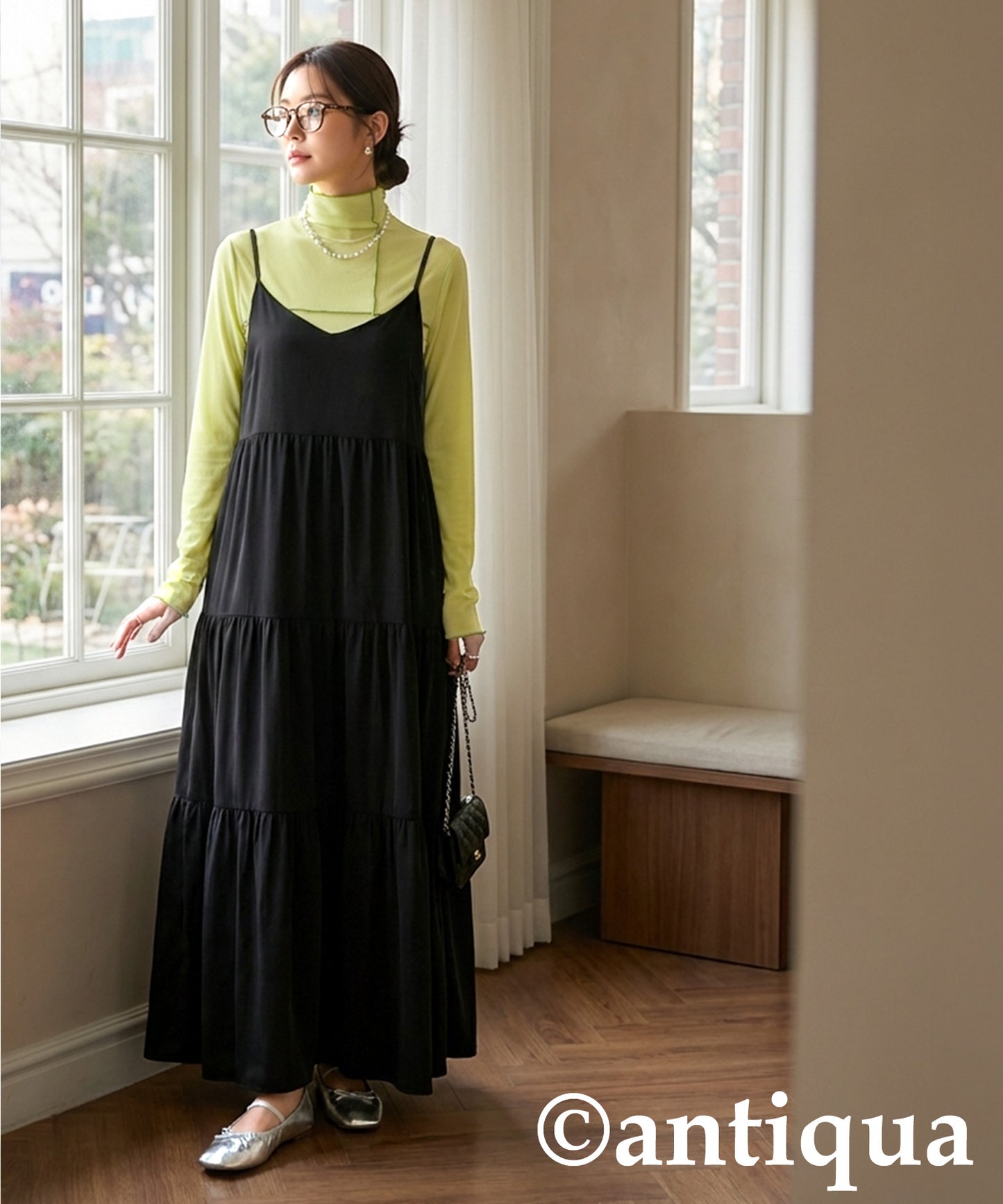 Cross Sheer Long Sleeve Top Ladies