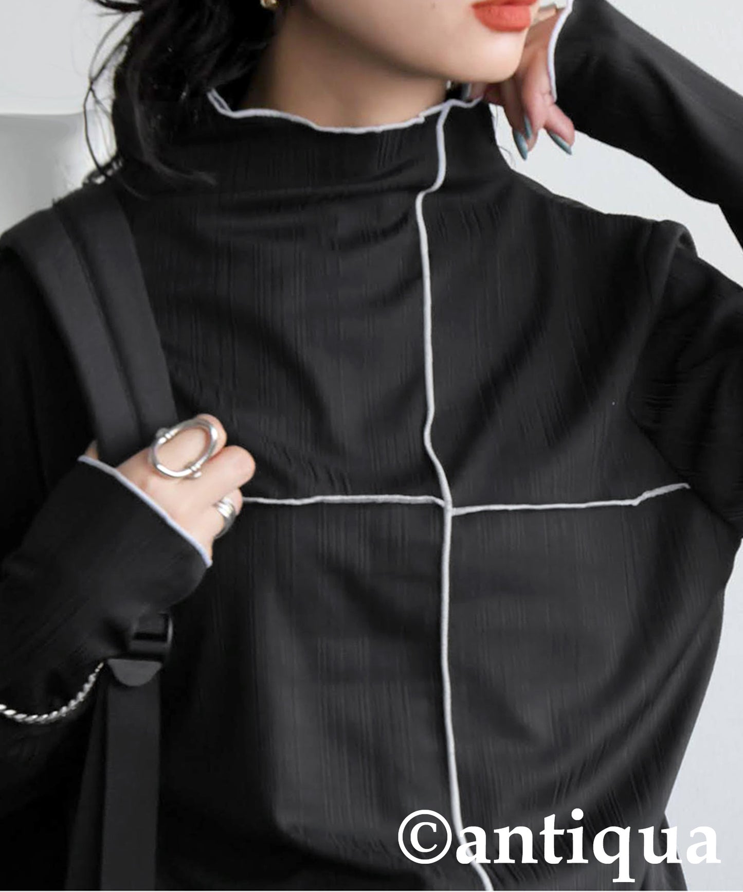 Cross Sheer Long Sleeve Top Ladies