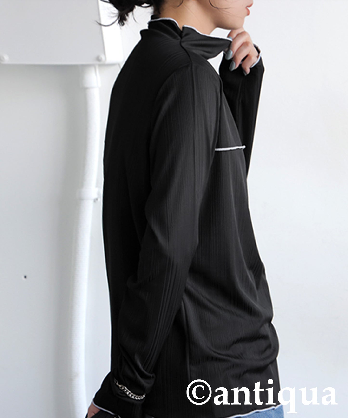 Cross Sheer Long Sleeve Top Ladies