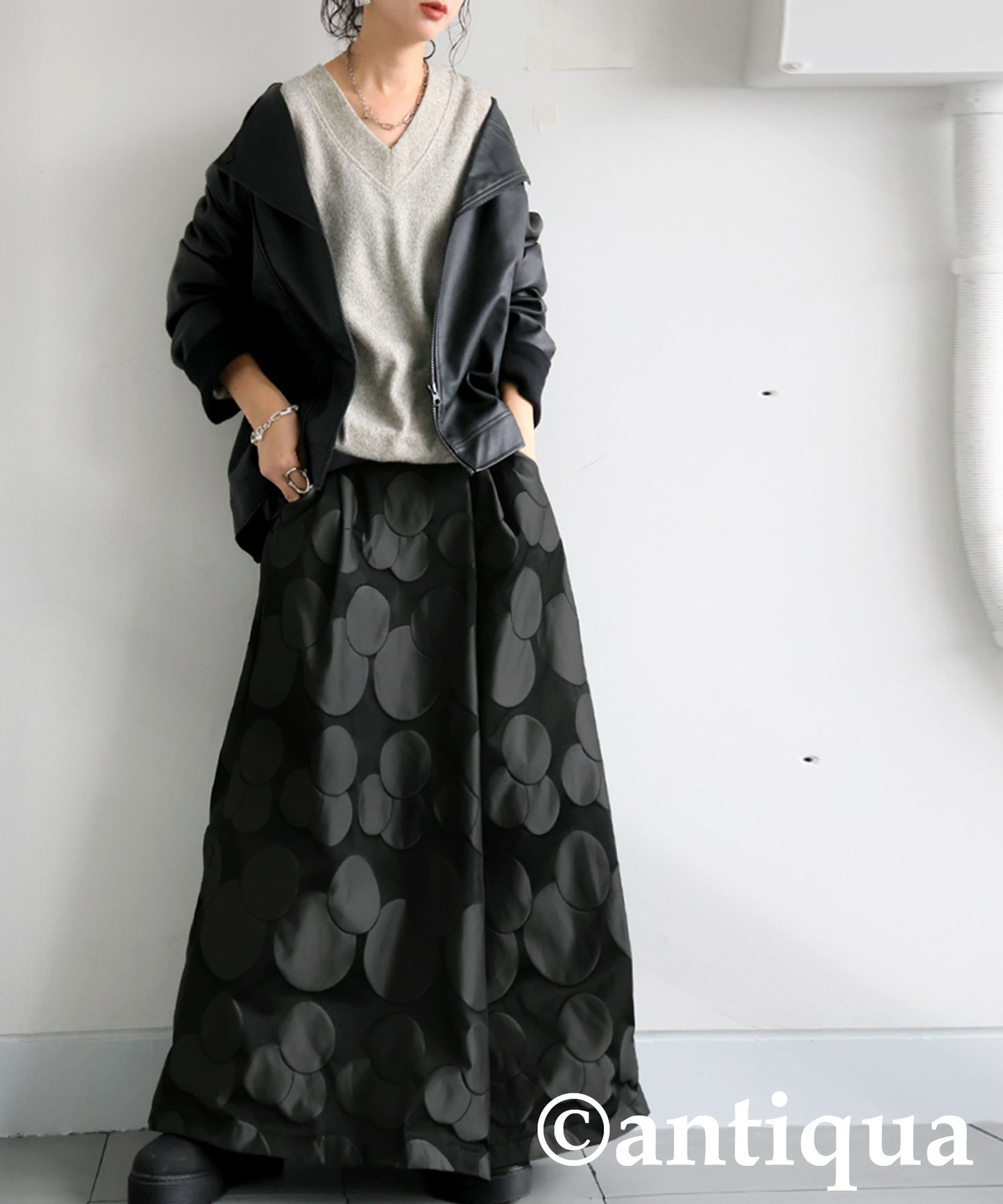 Polka Dot Flared Skirt LADIES