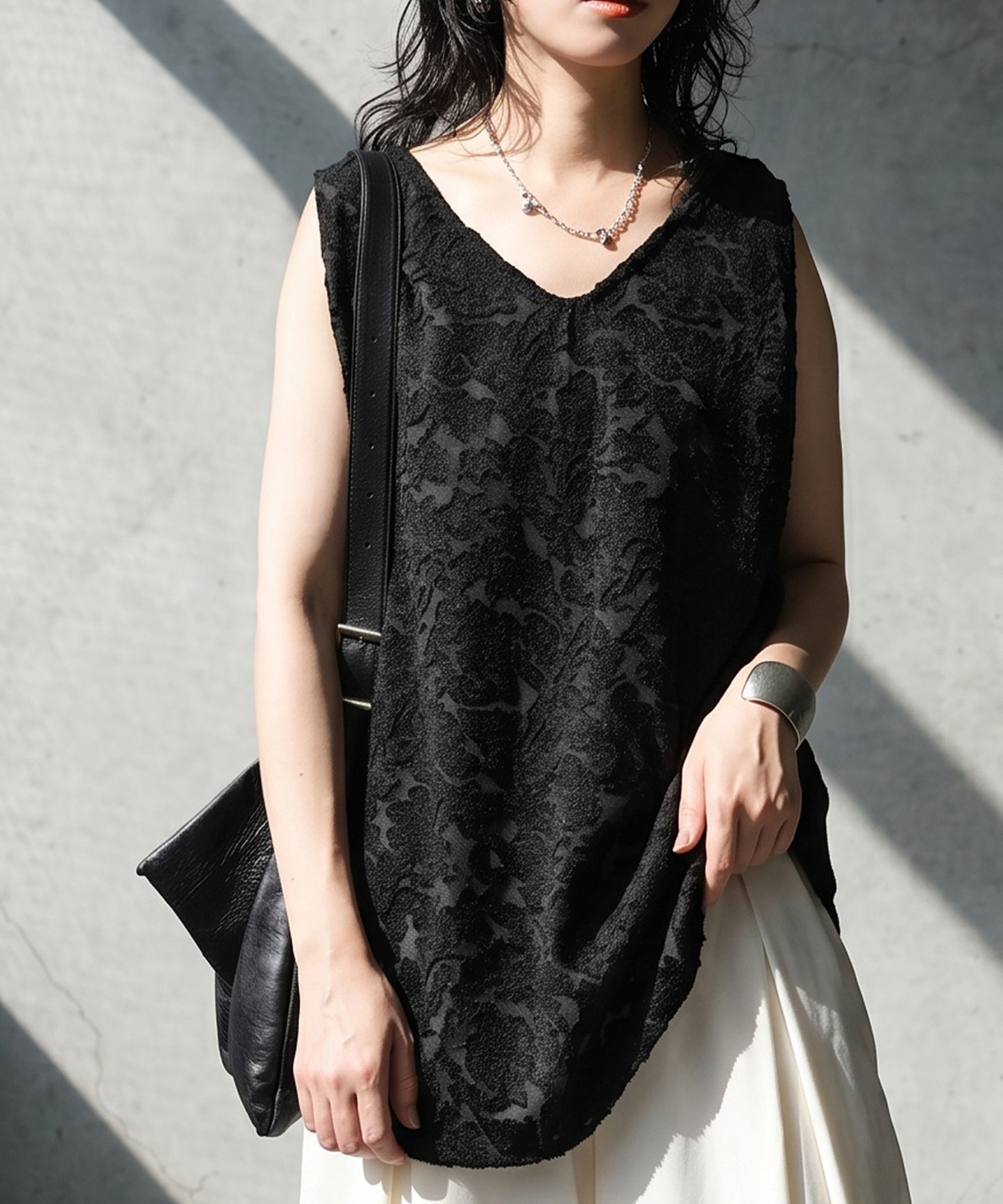 Mixed-Material Floral Layered Lace Tank Top Ladies