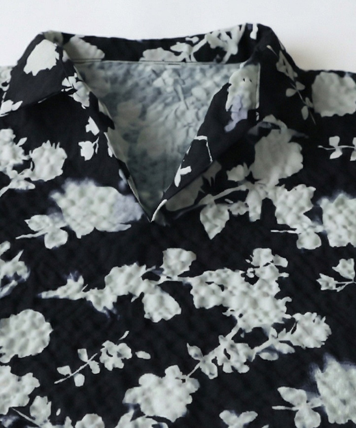 Short-Sleeved Floral Print Long Shirt Dress Ladies