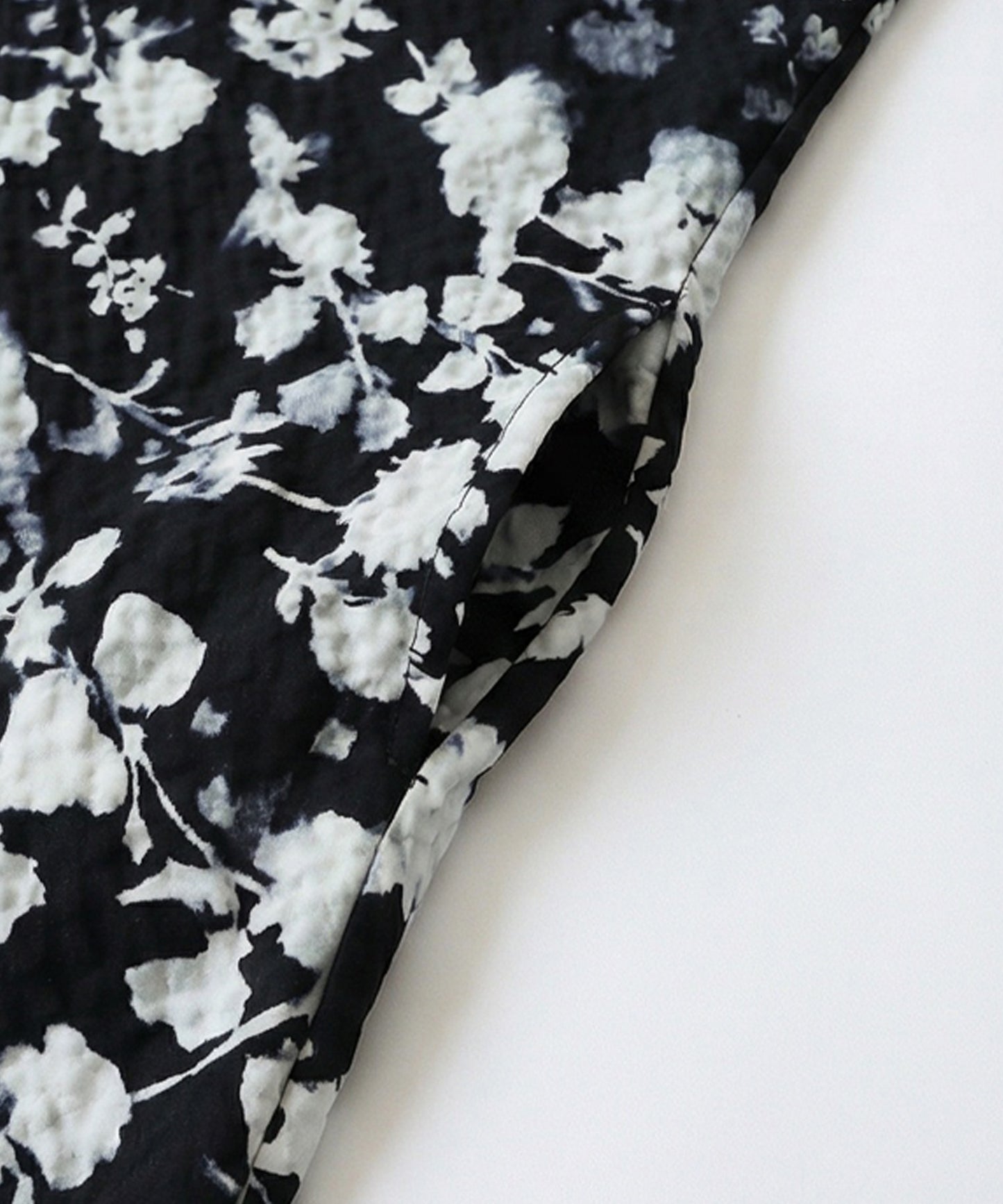 Short-Sleeved Floral Print Long Shirt Dress Ladies