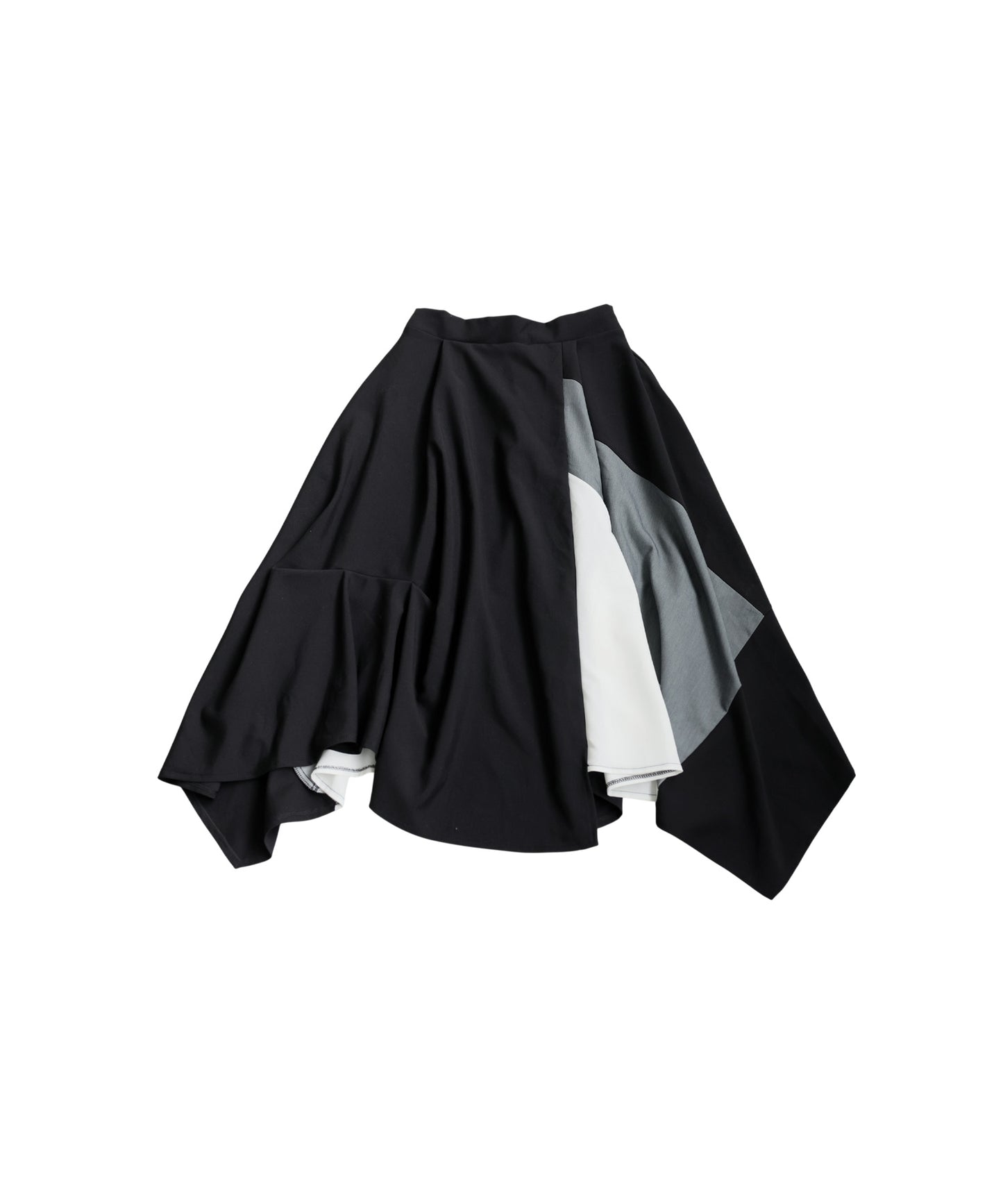 Color-Block Asymmetrical Long Skirt Ladies