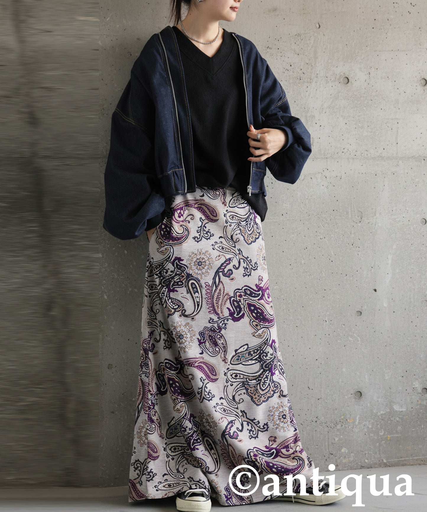 Paisley Print Long Skirt Ladies