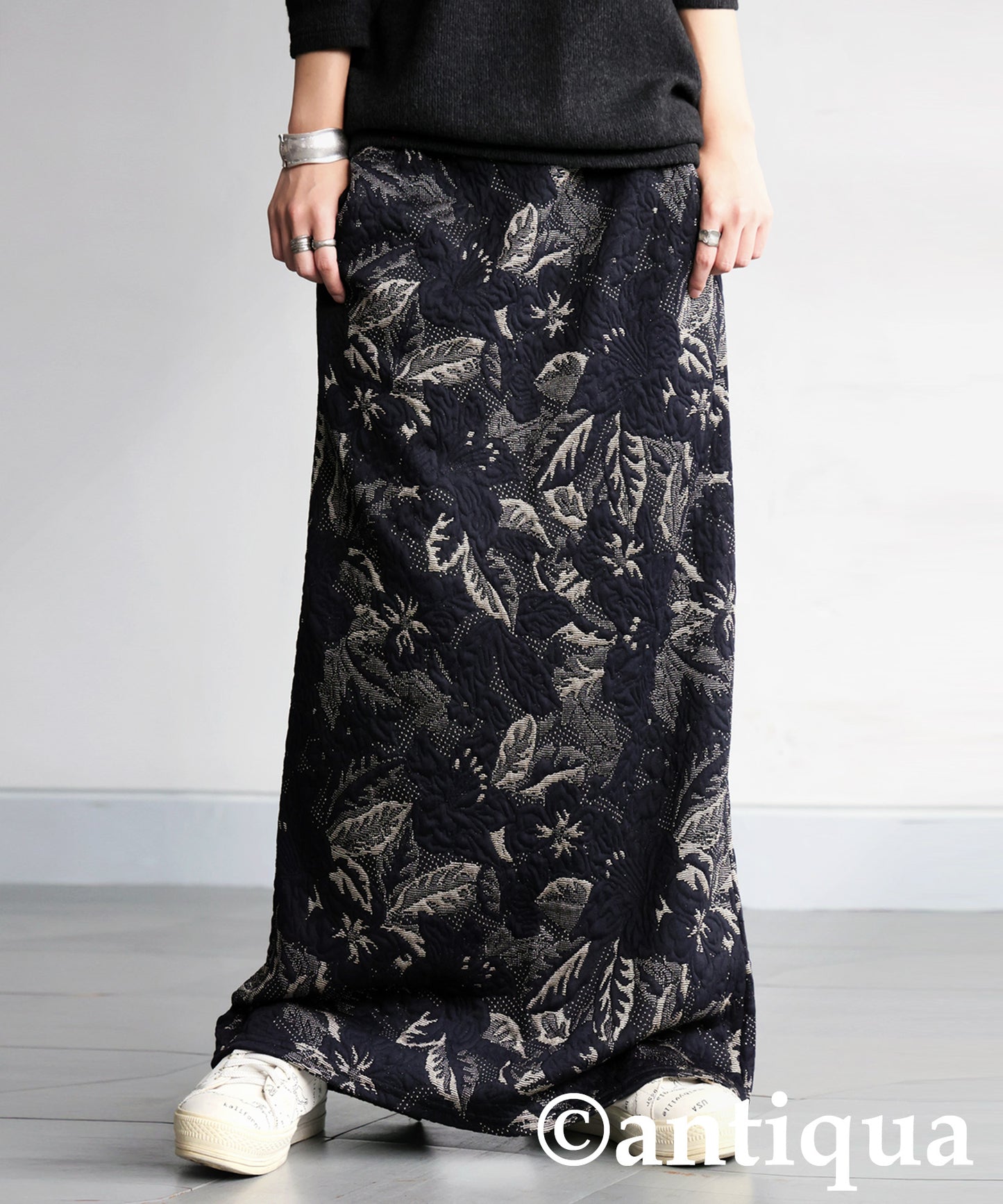 Botanical Jacquard Long Skirt Ladies