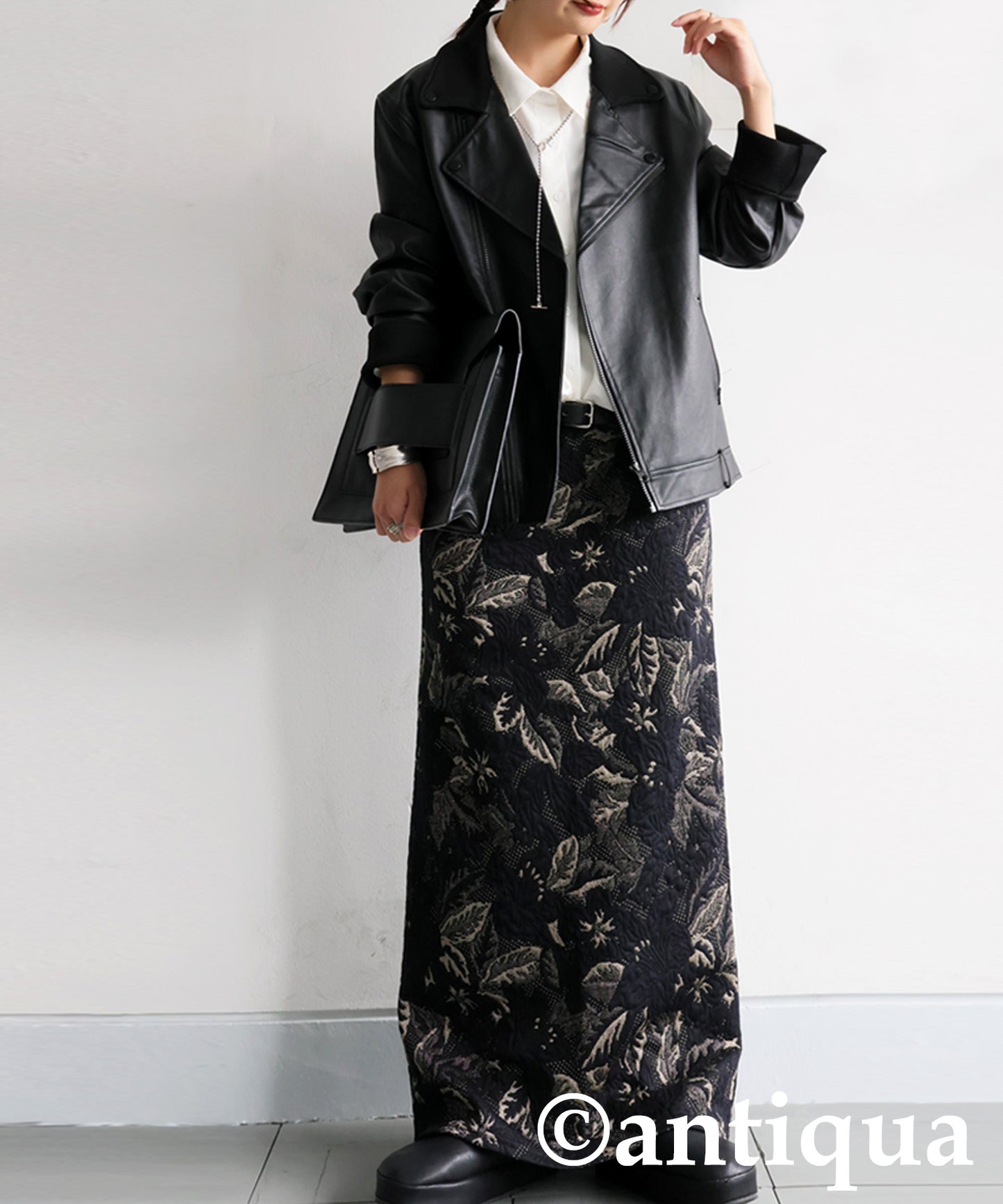 Botanical Jacquard Long Skirt Ladies