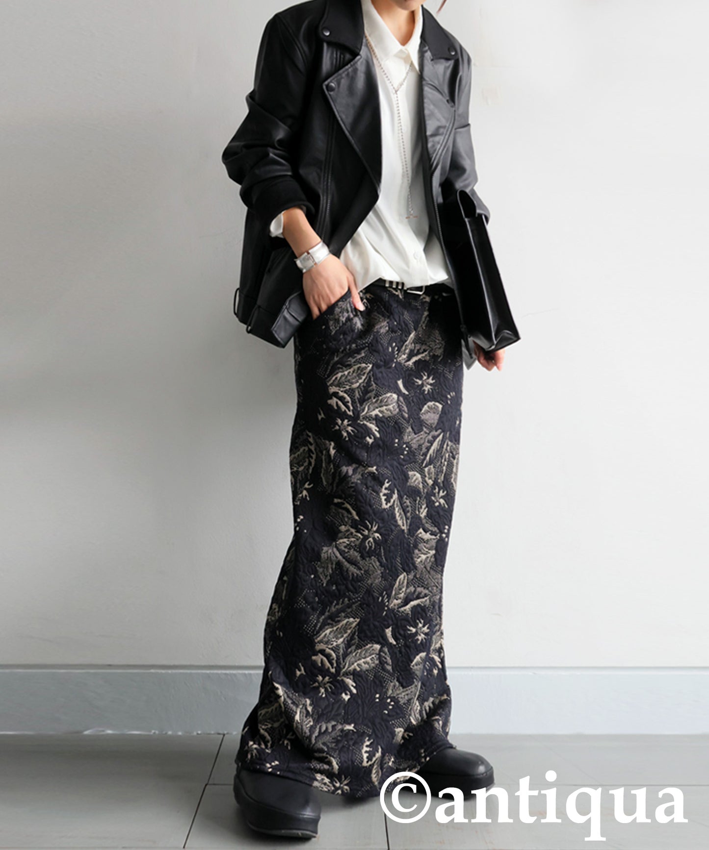 Botanical Jacquard Long Skirt Ladies