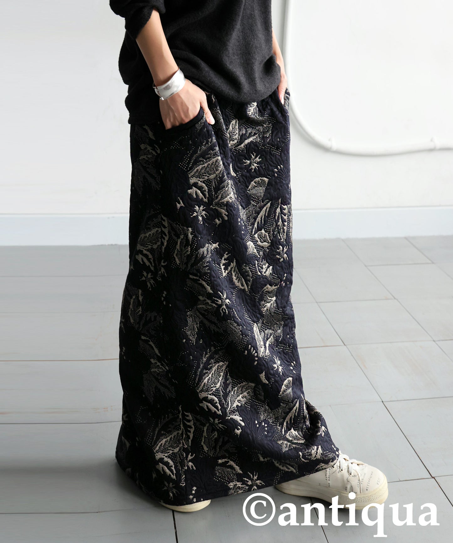 Botanical Jacquard Long Skirt Ladies