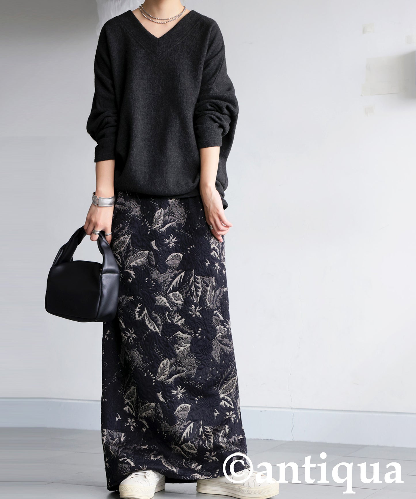 Botanical Jacquard Long Skirt Ladies