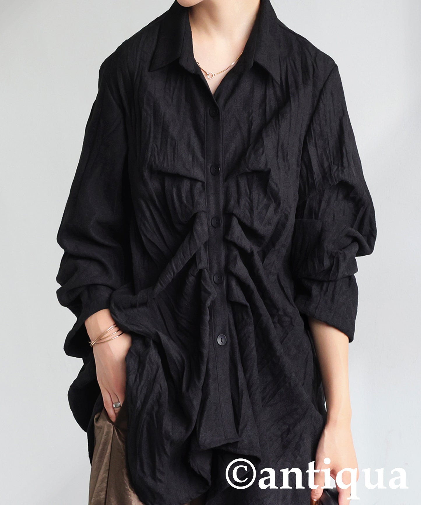 Wrinkled Tuck Shirt Ladies