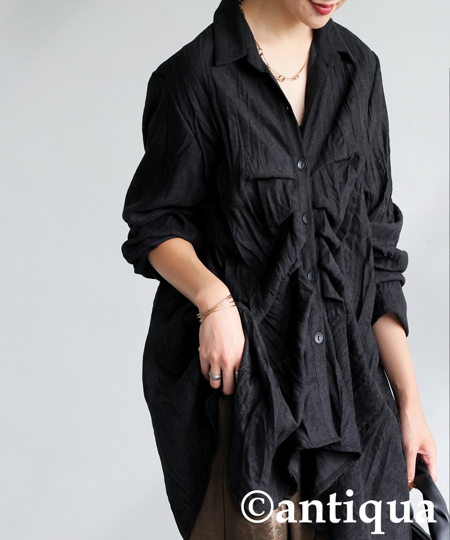 Wrinkled Tuck Shirt Ladies