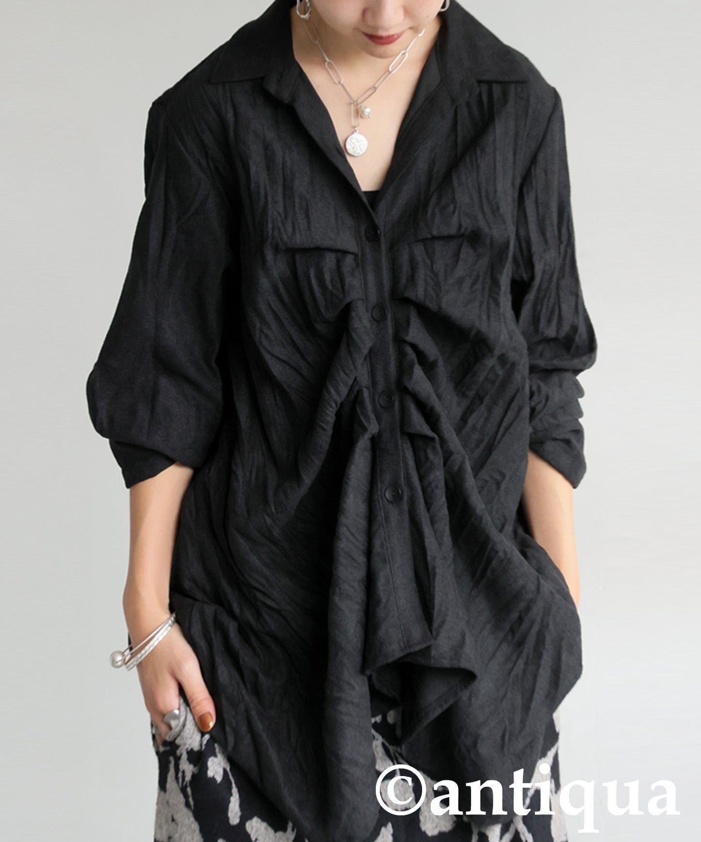 Wrinkled Tuck Shirt Ladies