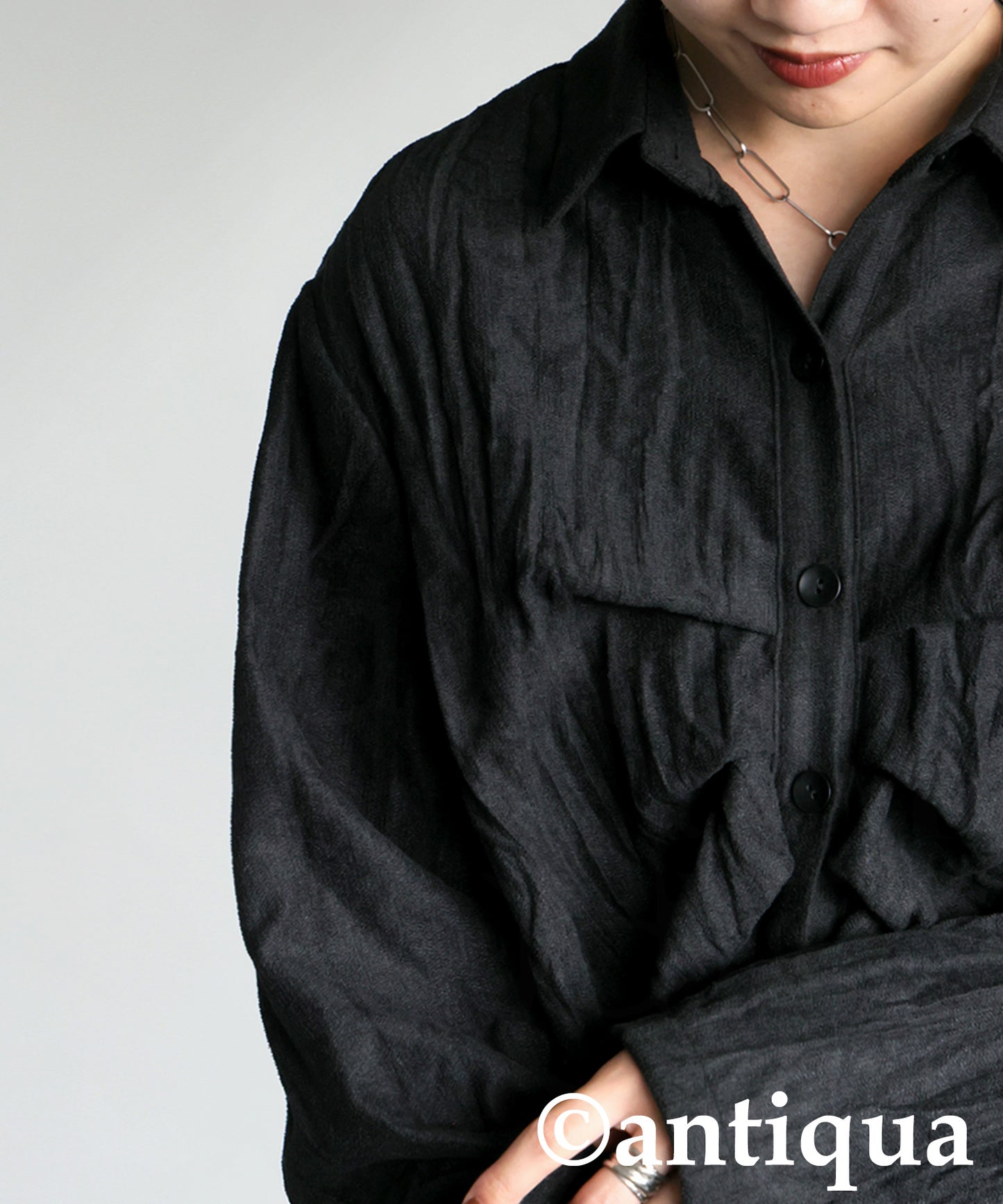 Wrinkled Tuck Shirt Ladies