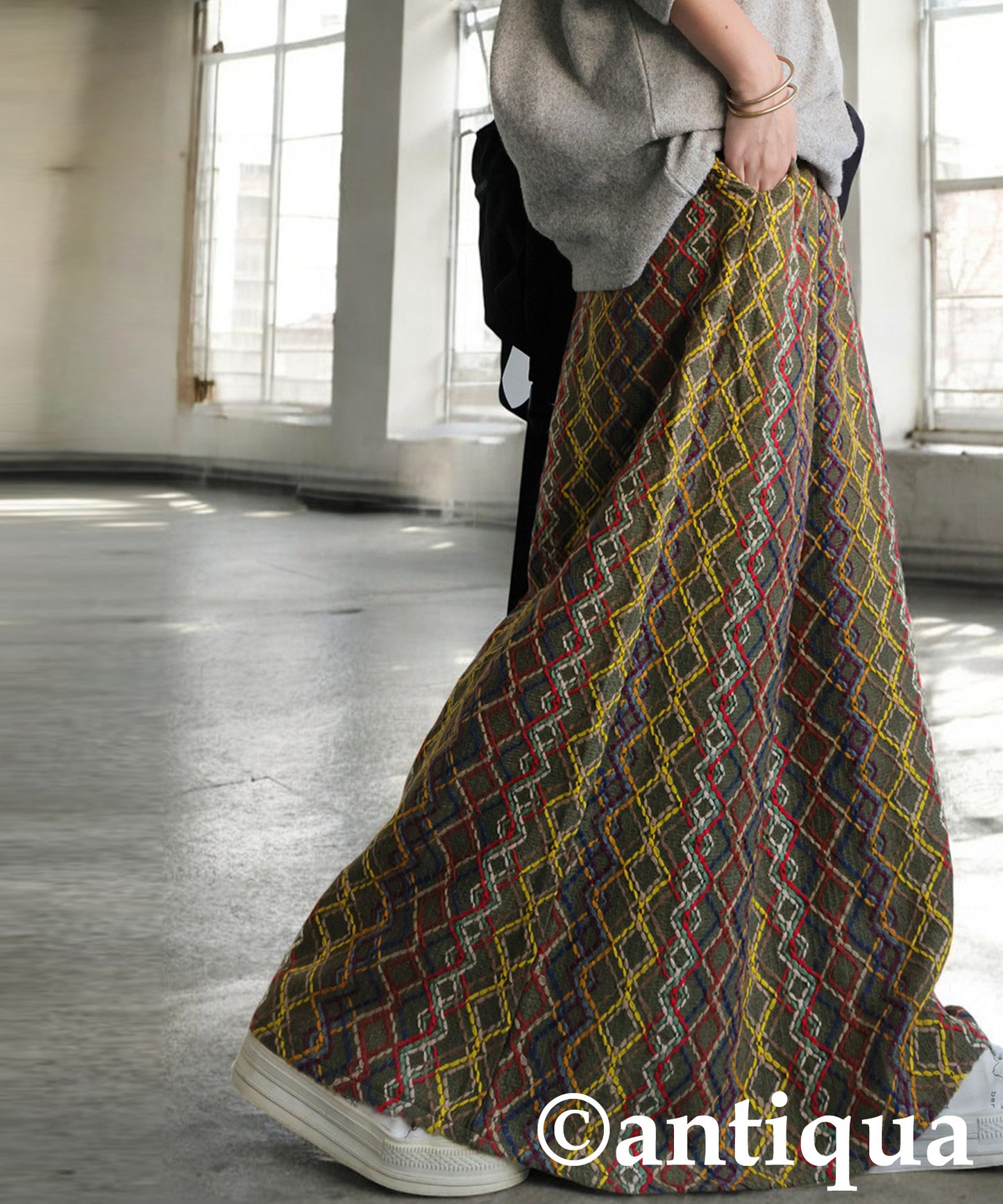 Botanical Jacquard Long Skirt Ladies